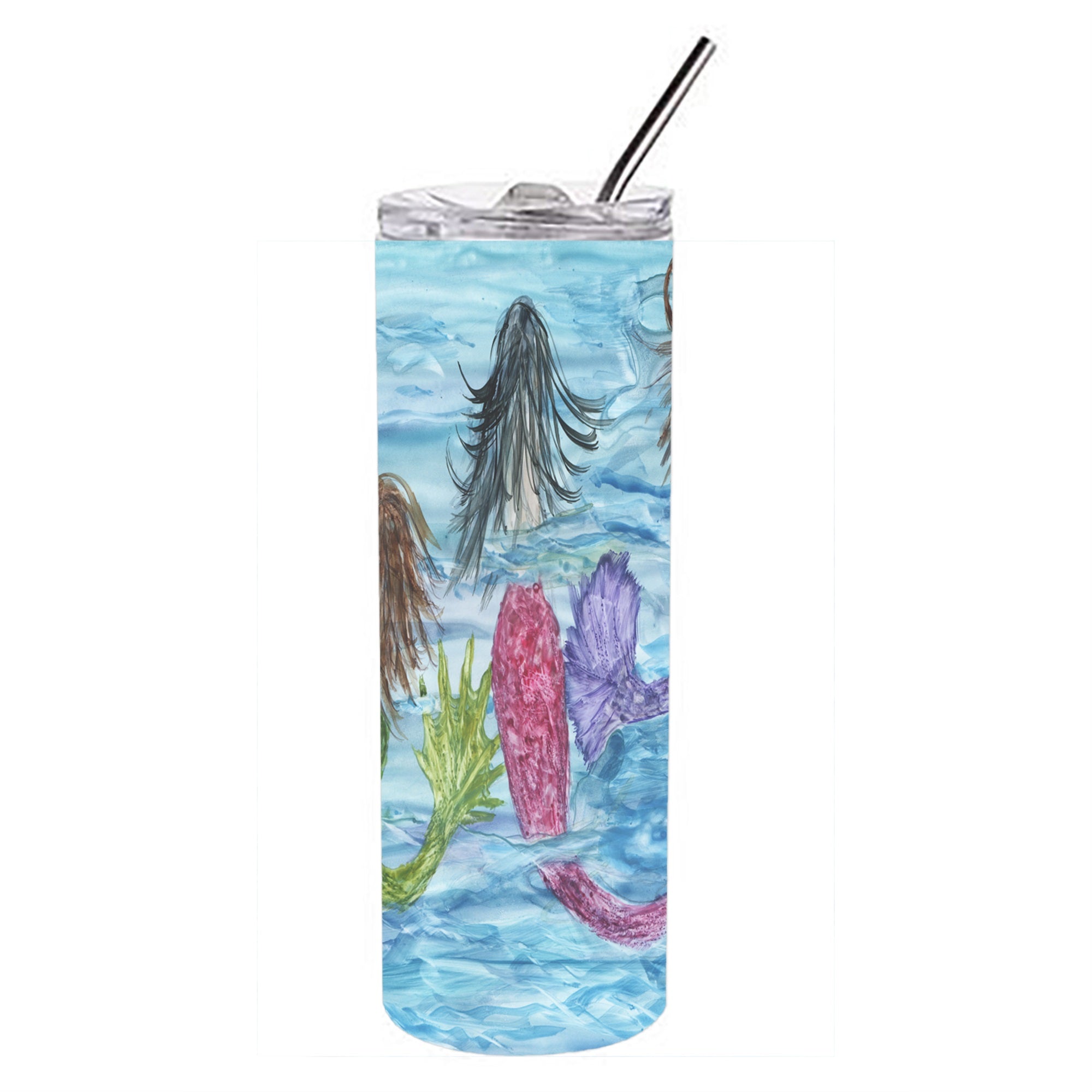 Mermaids Double Walled Stainless Steel 20 Oz Skinny Tumbler