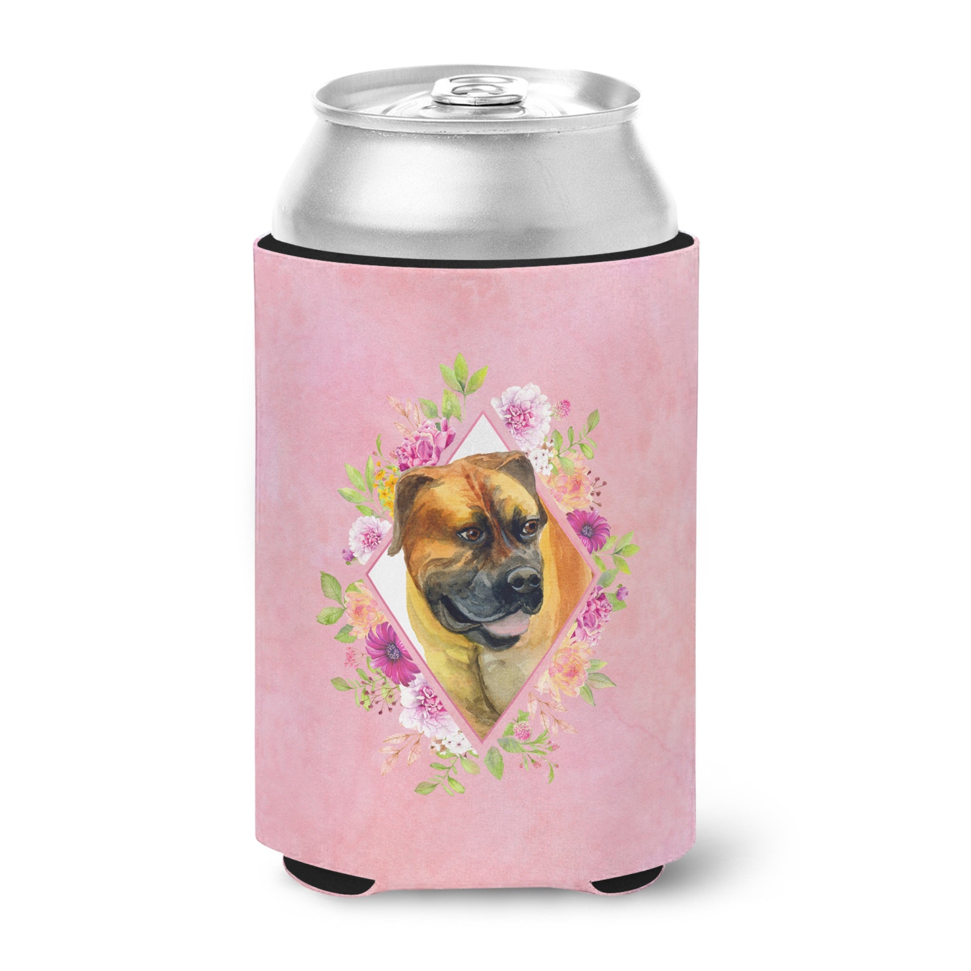 Borboel Mastiff Pink Flowers Can Or Bottle Hugger