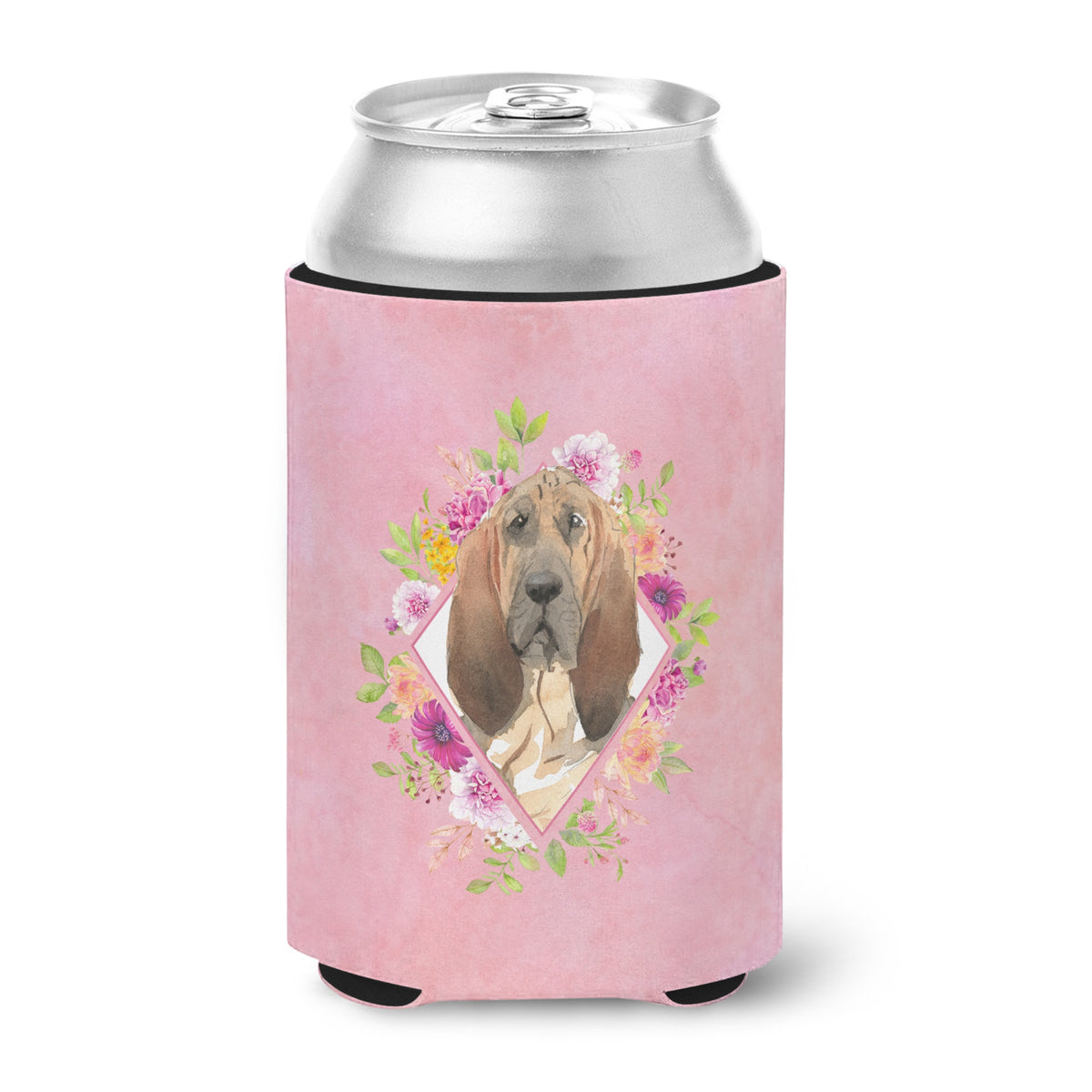 Bloodhound Pink Flowers Can Or Bottle Hugger