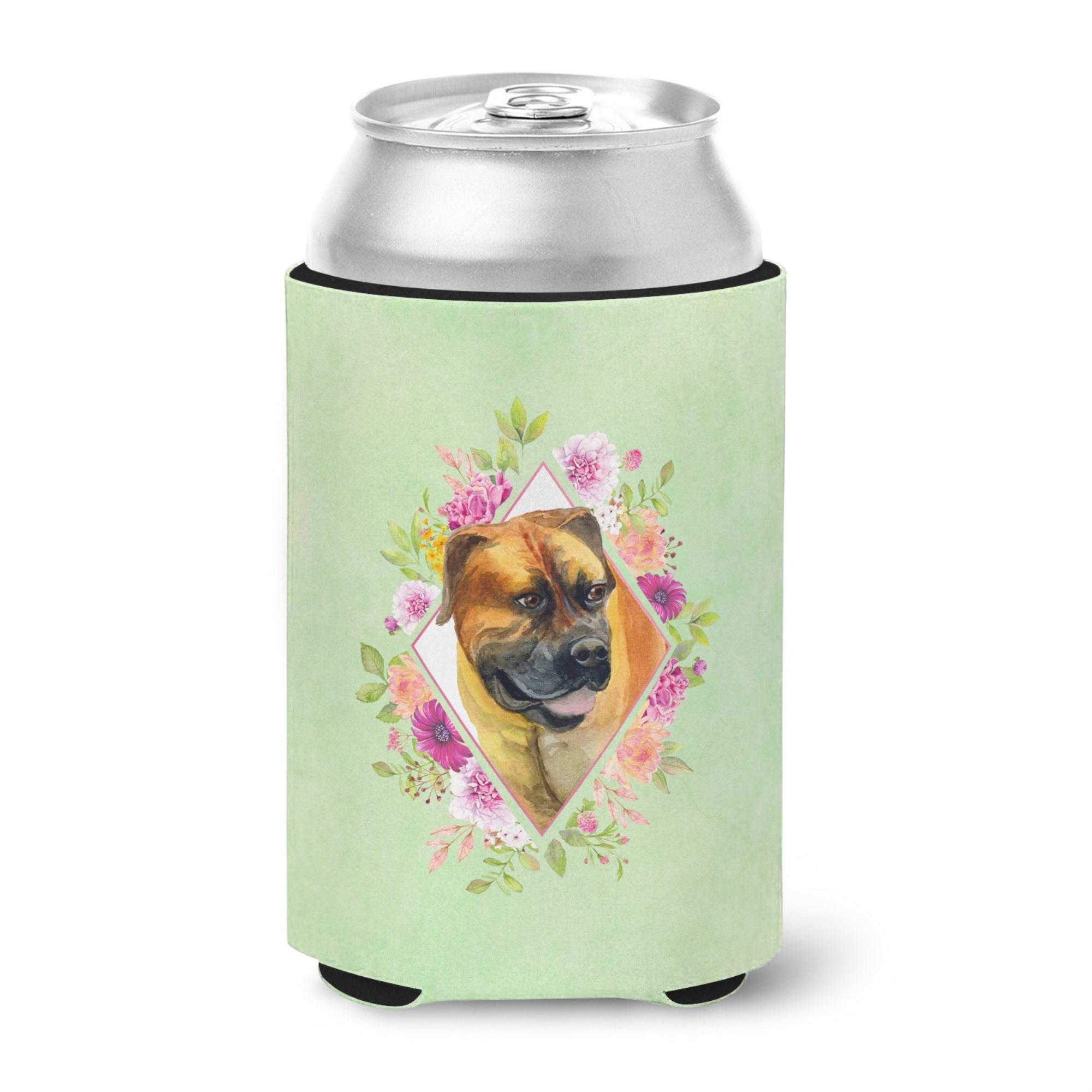 Borboel Mastiff Green Flowers Can Or Bottle Hugger