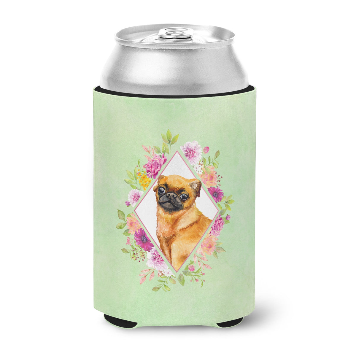 Brabant Griffon Green Flowers Can Or Bottle Hugger