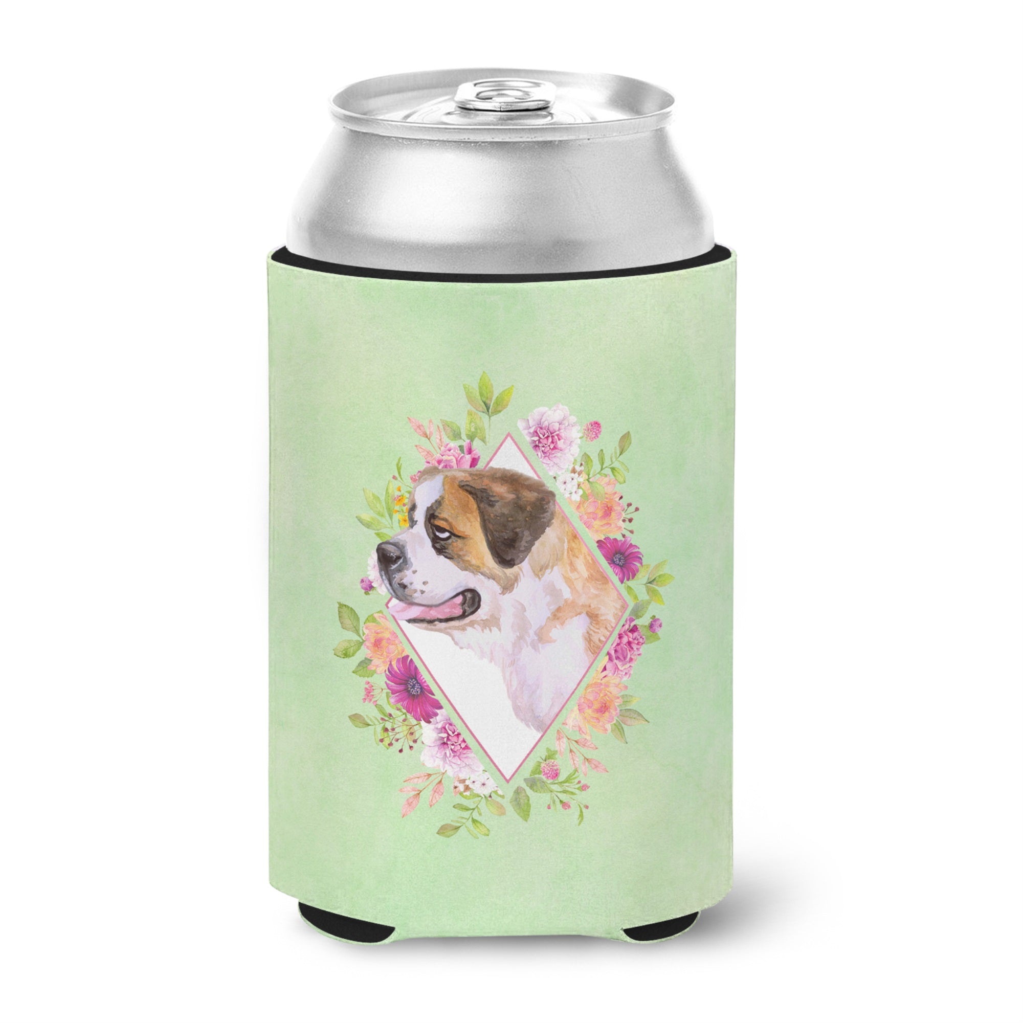 Saint Bernard #1 Green Flowers Can Or Bottle Hugger