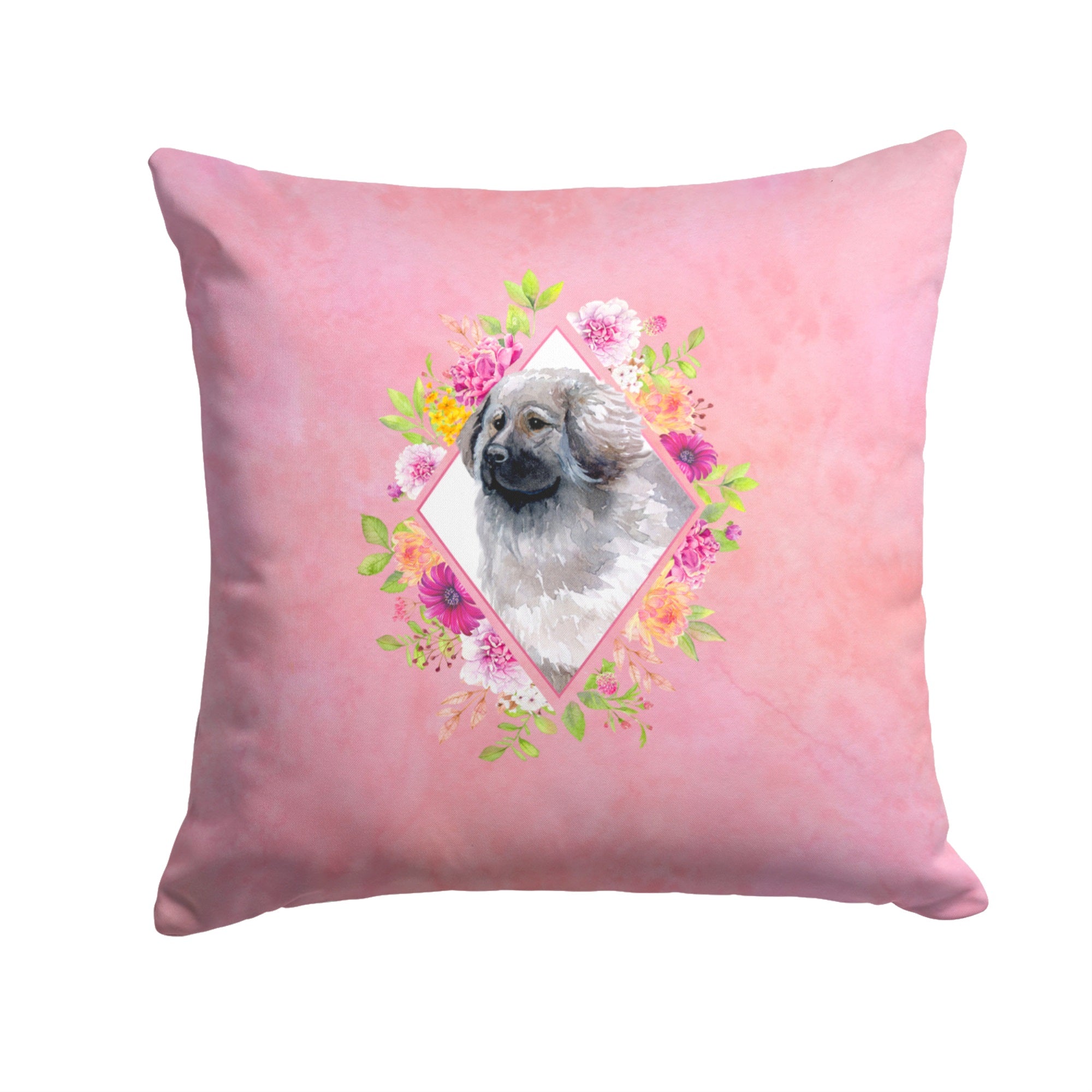 Moscow Watchdog Pink Flowers Fabric Decorative Pillow