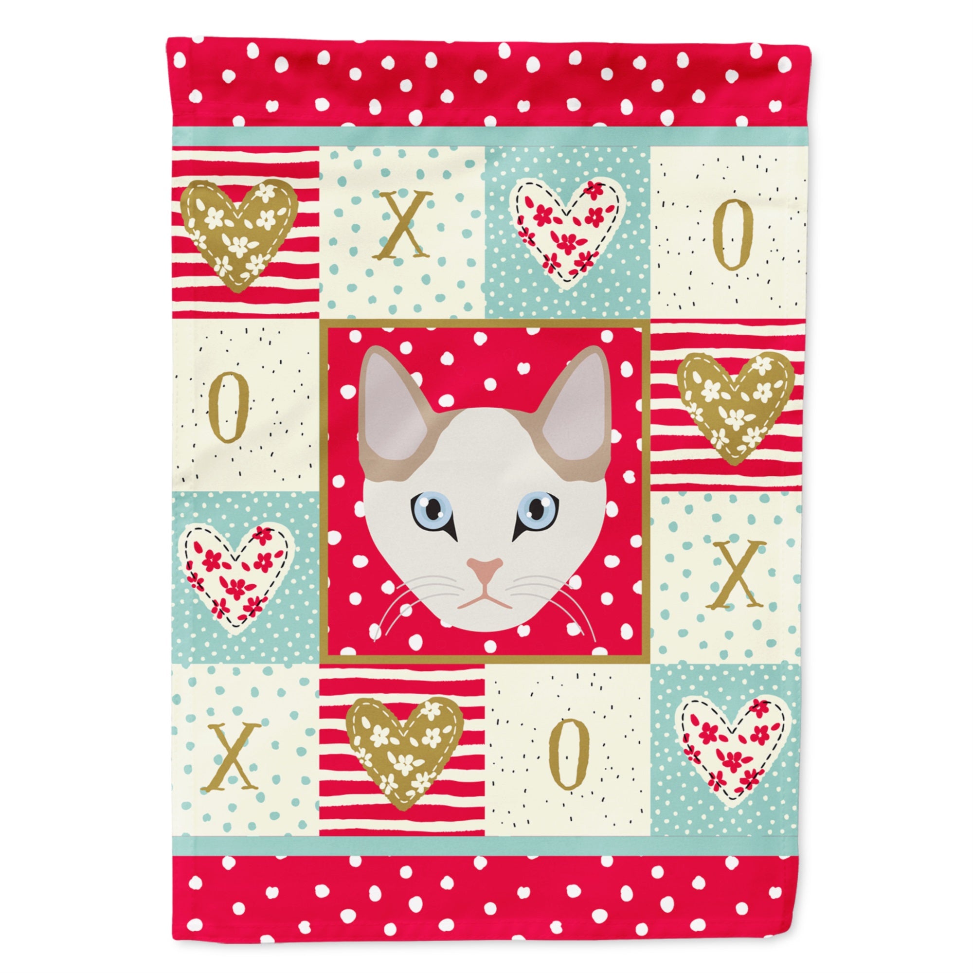 Korean Bobtail Cat Love Flag Garden Size
