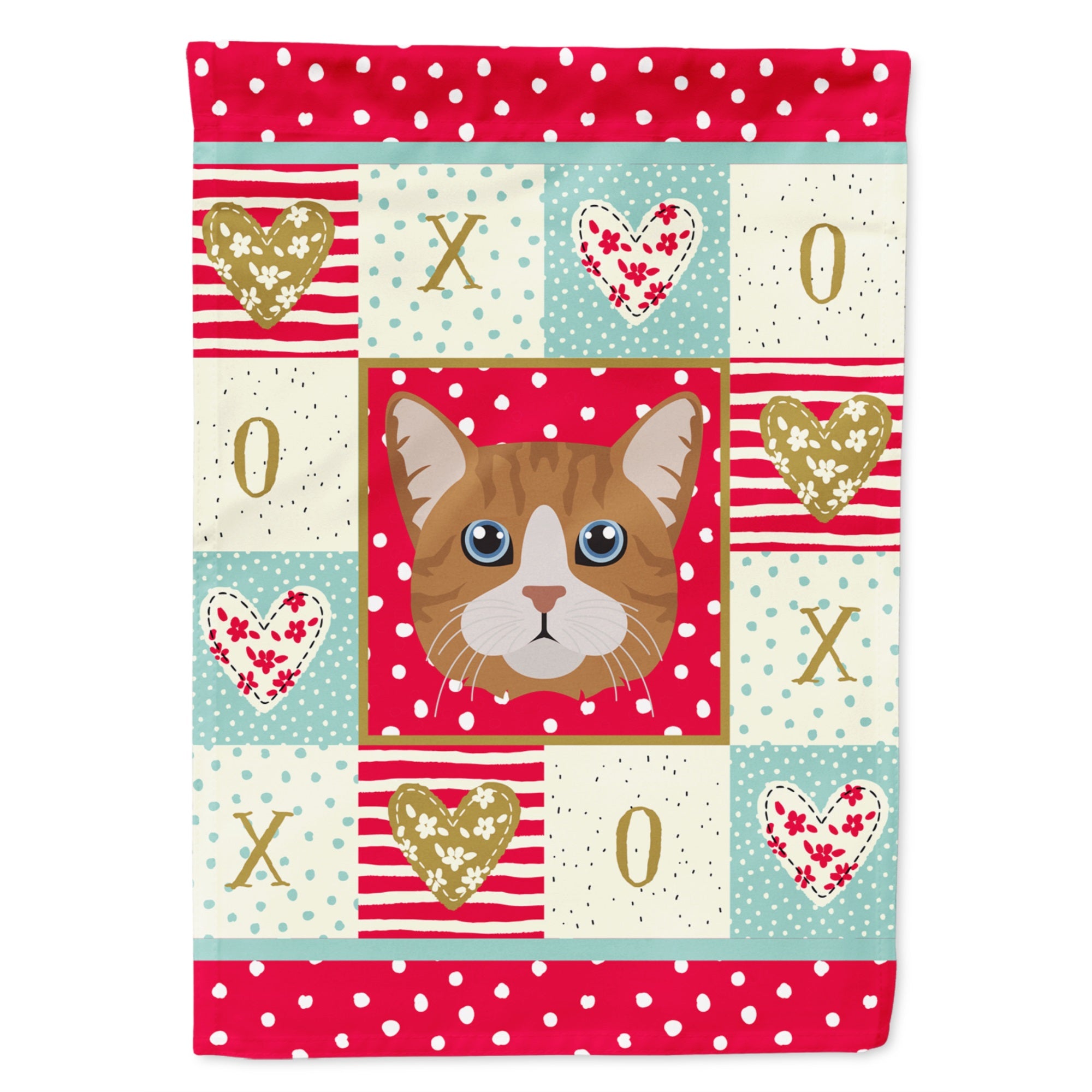 Manx Cat Love Flag Garden Size