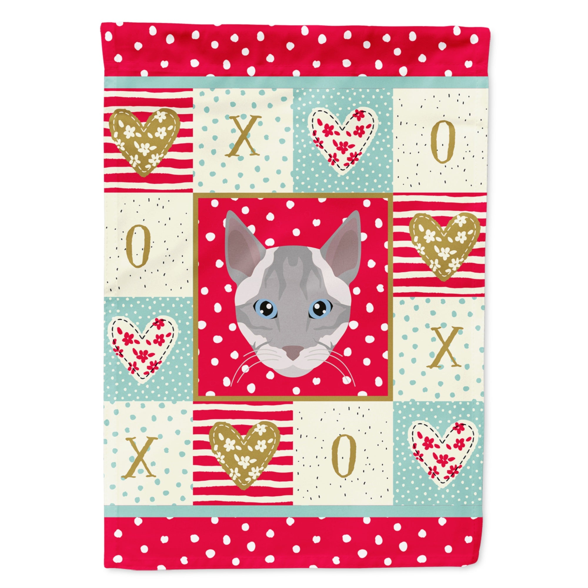 Ojos Azules Cat Love Flag Garden Size