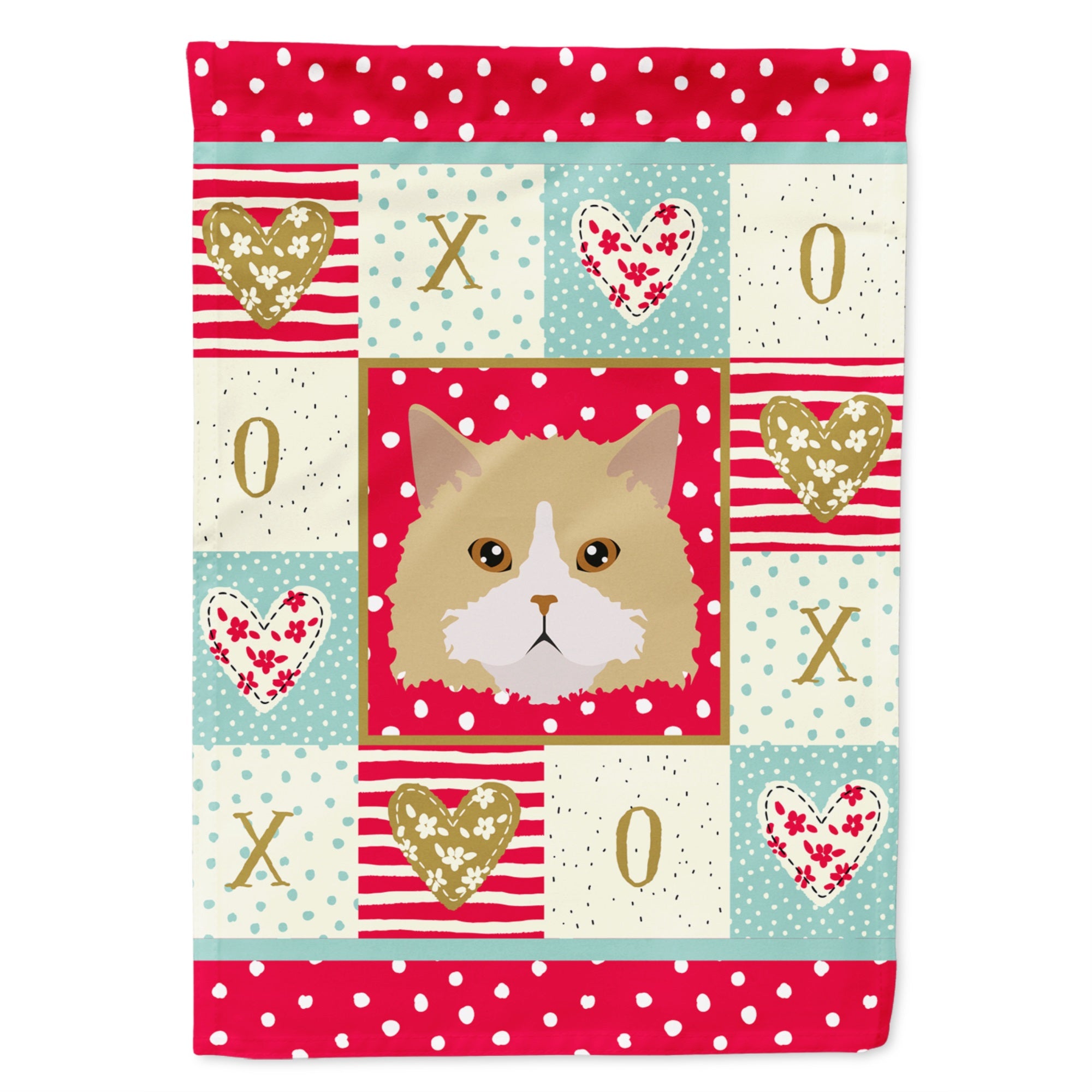 Oregon Rex Cat Love Flag Garden Size
