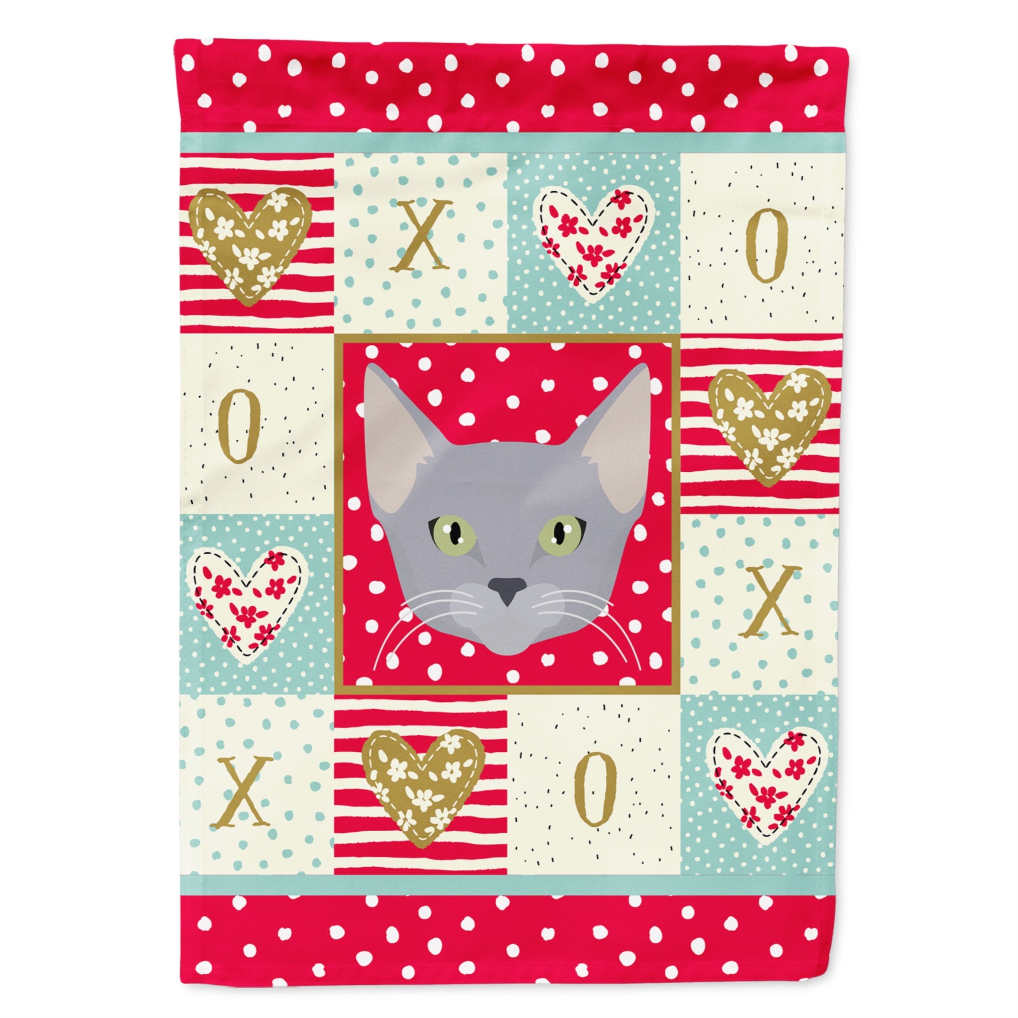 Russian Blue Cat Love Flag Garden Size