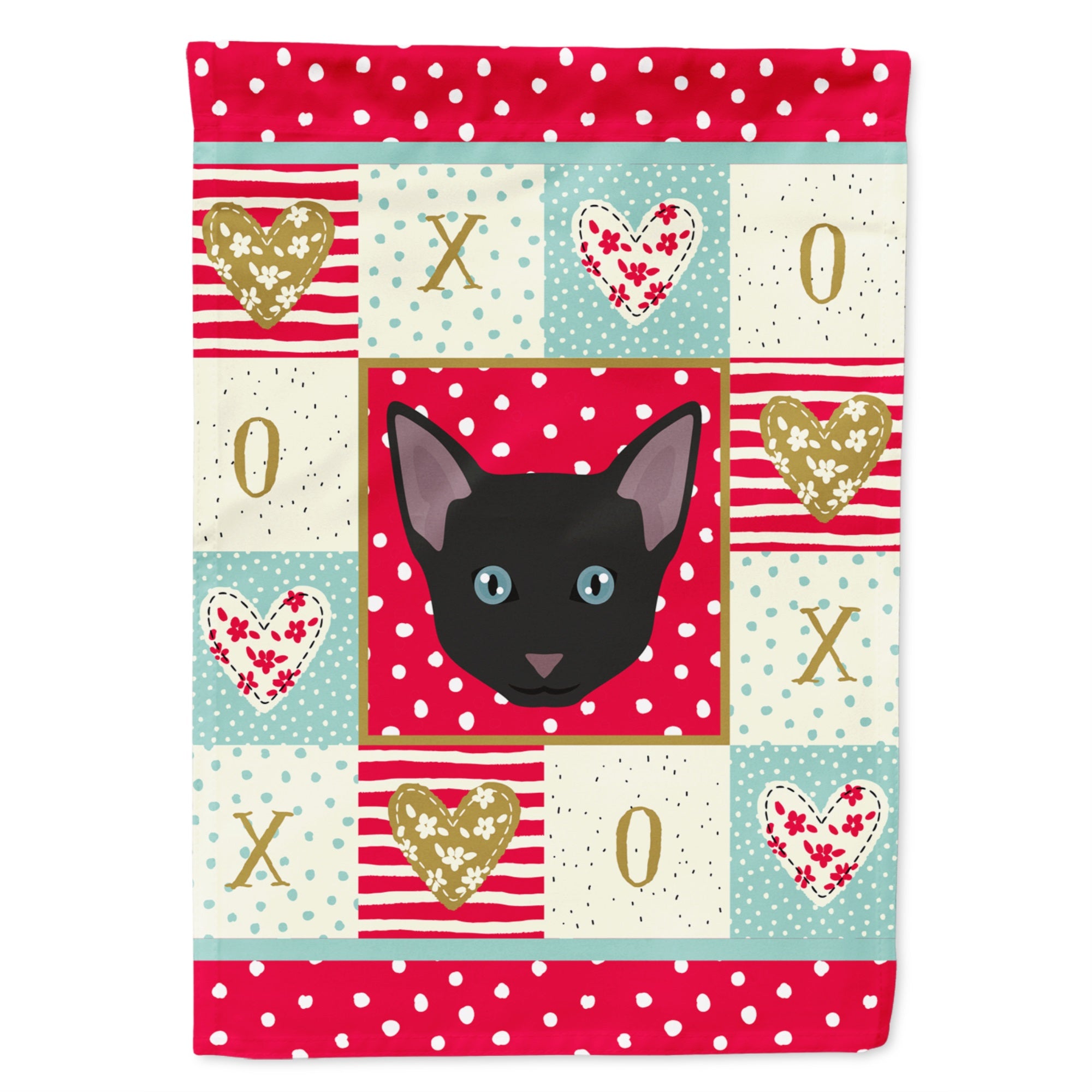 Russian White Black Cat Love Flag Garden Size