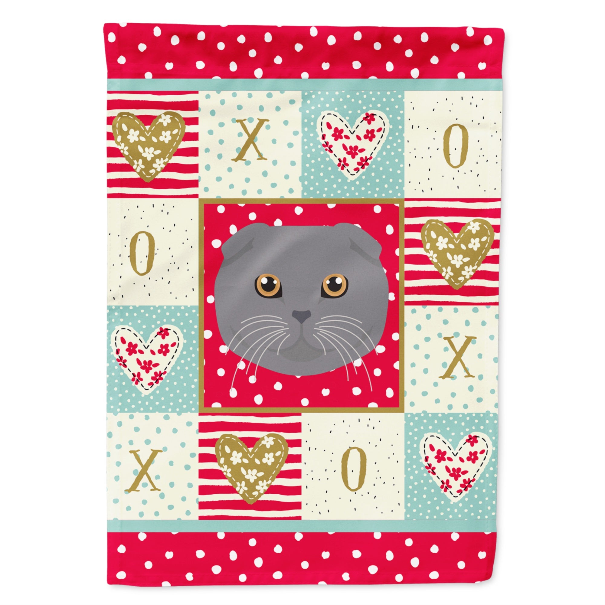 Scottish Fold Cat Love Flag Garden Size