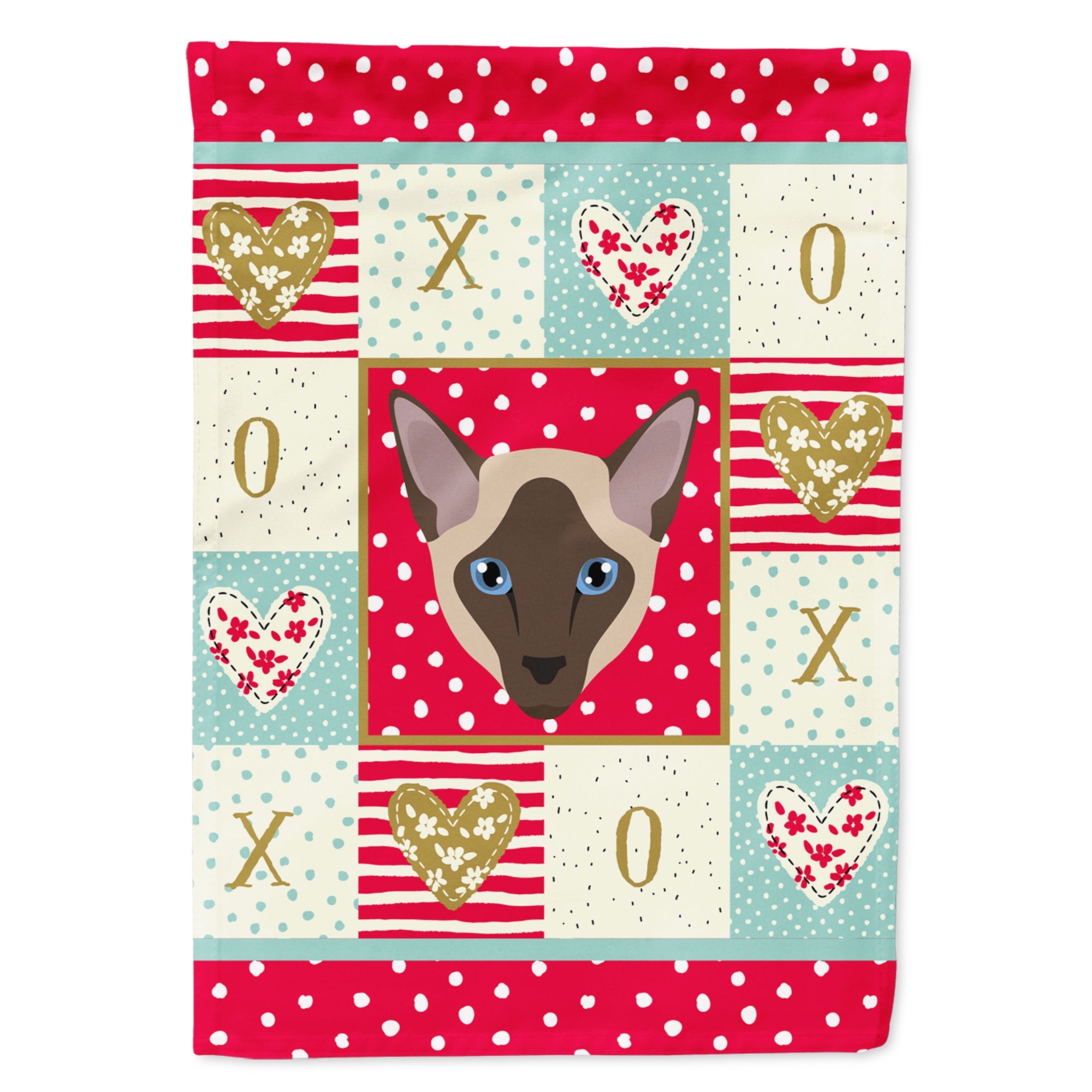 Siamese Modern Cat Love Flag Garden Size