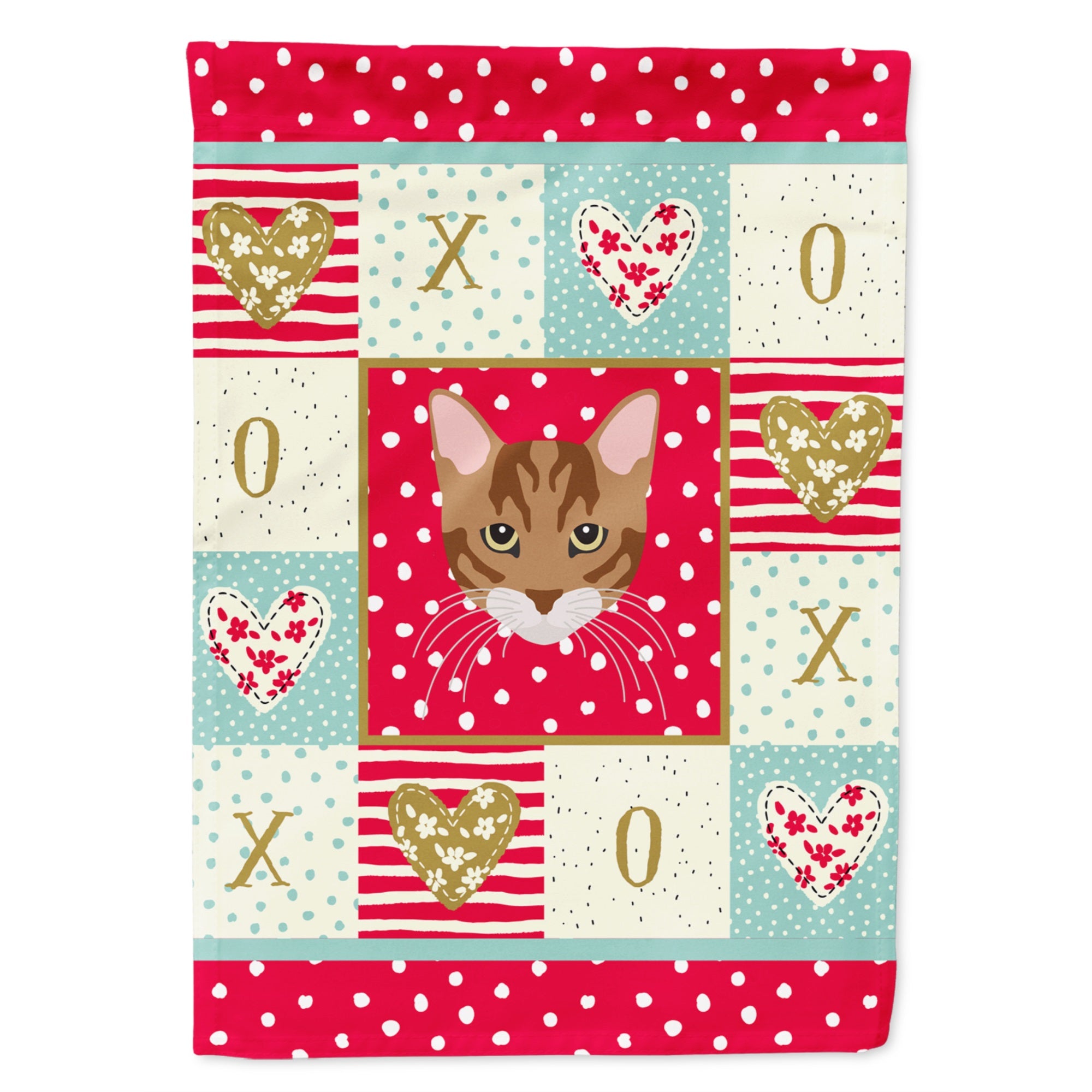 Toyger Cat Love Flag Garden Size