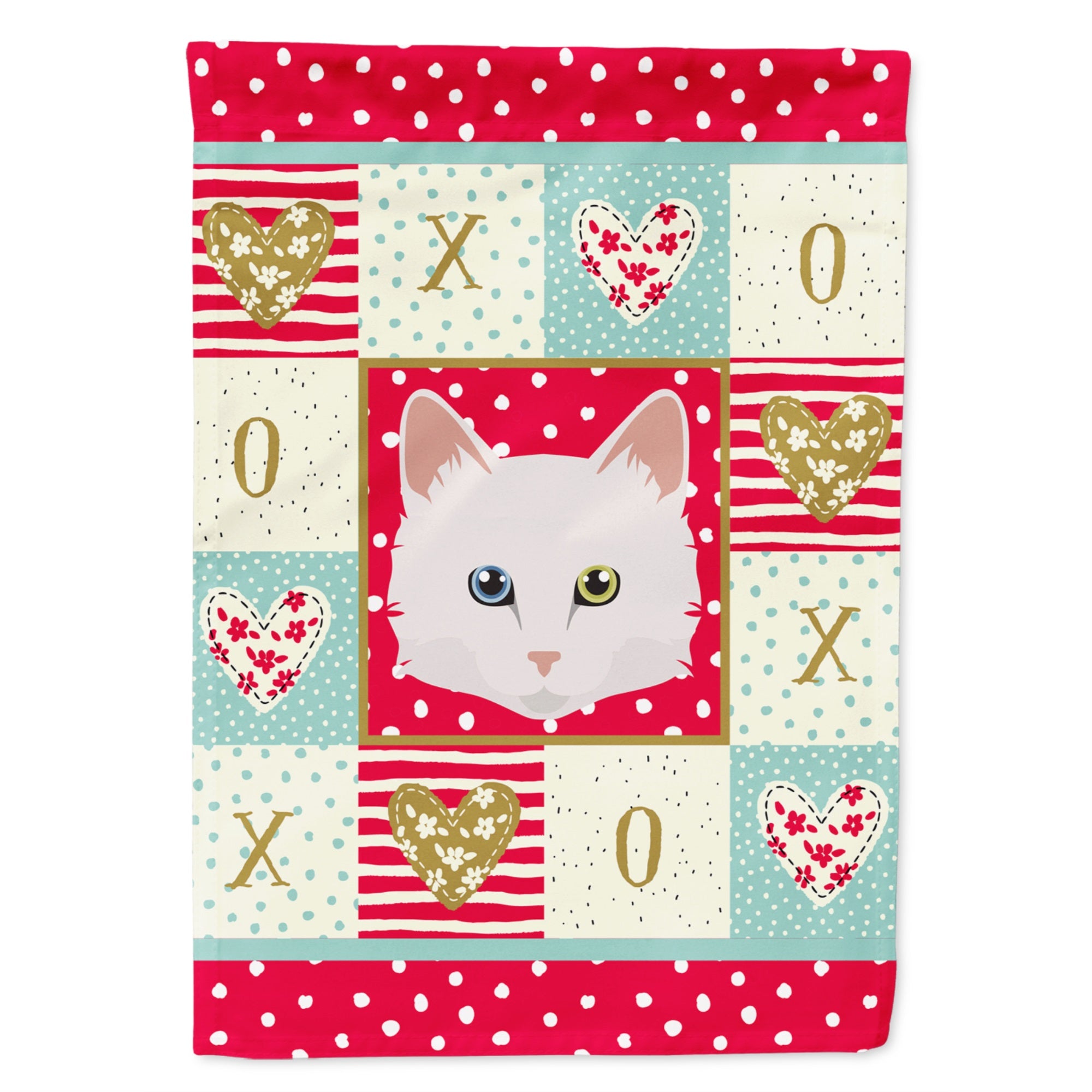 Turkish Angora Cat Love Flag Garden Size