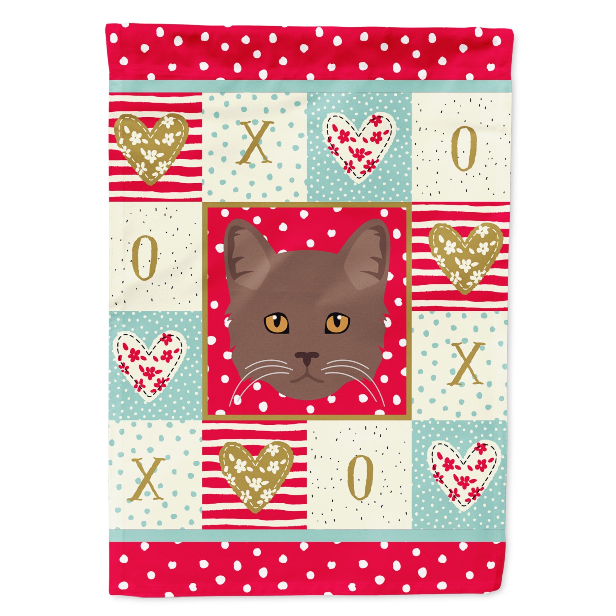 York Chocolate Cat Love Flag Garden Size