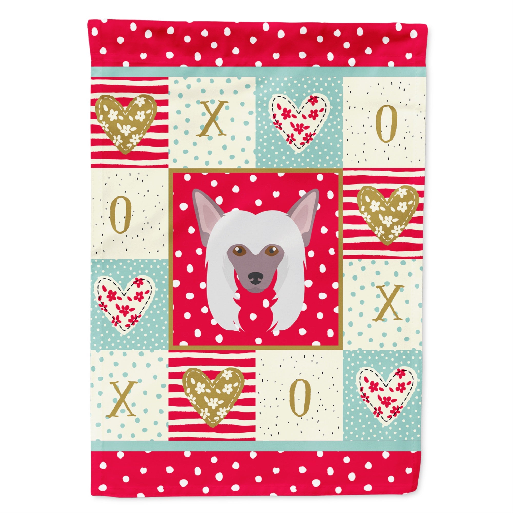 Chinese Crested Love Flag Garden Size