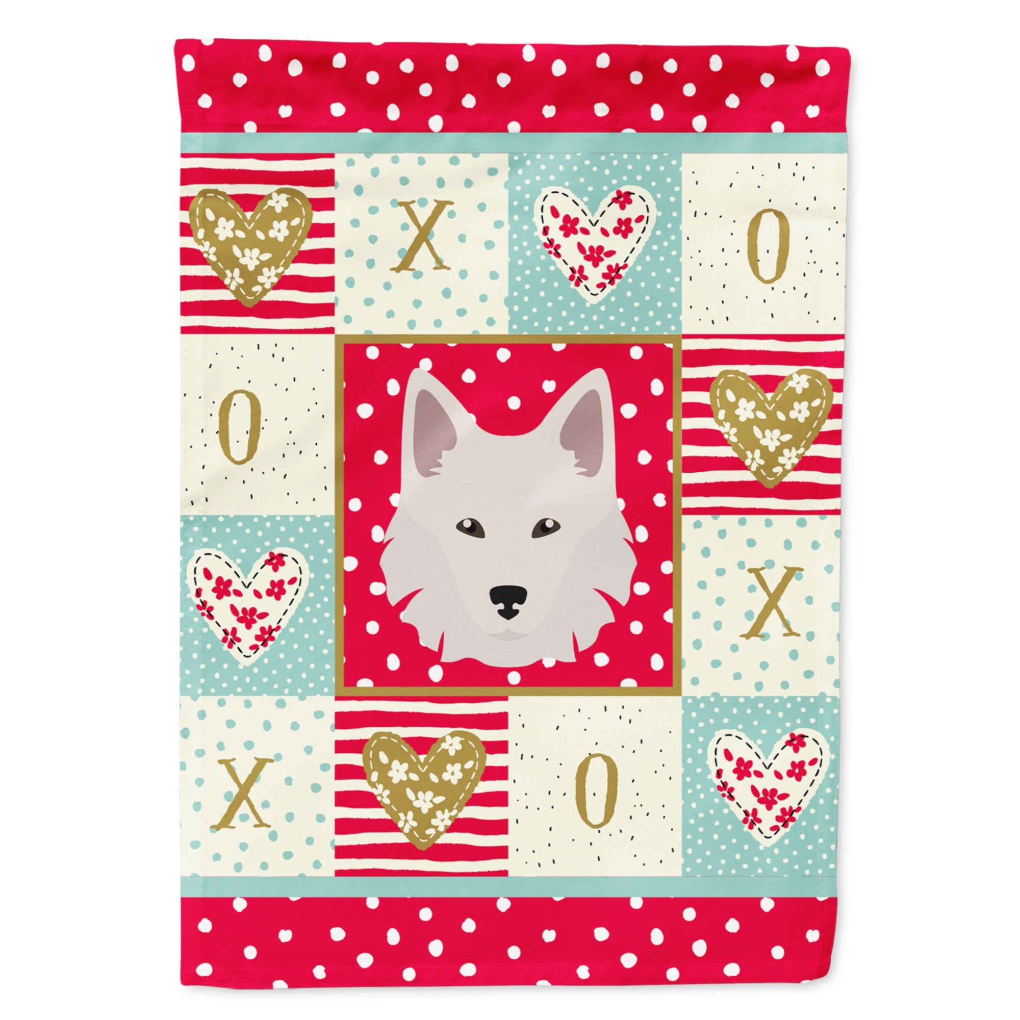 Danish Spitz Love Flag Garden Size