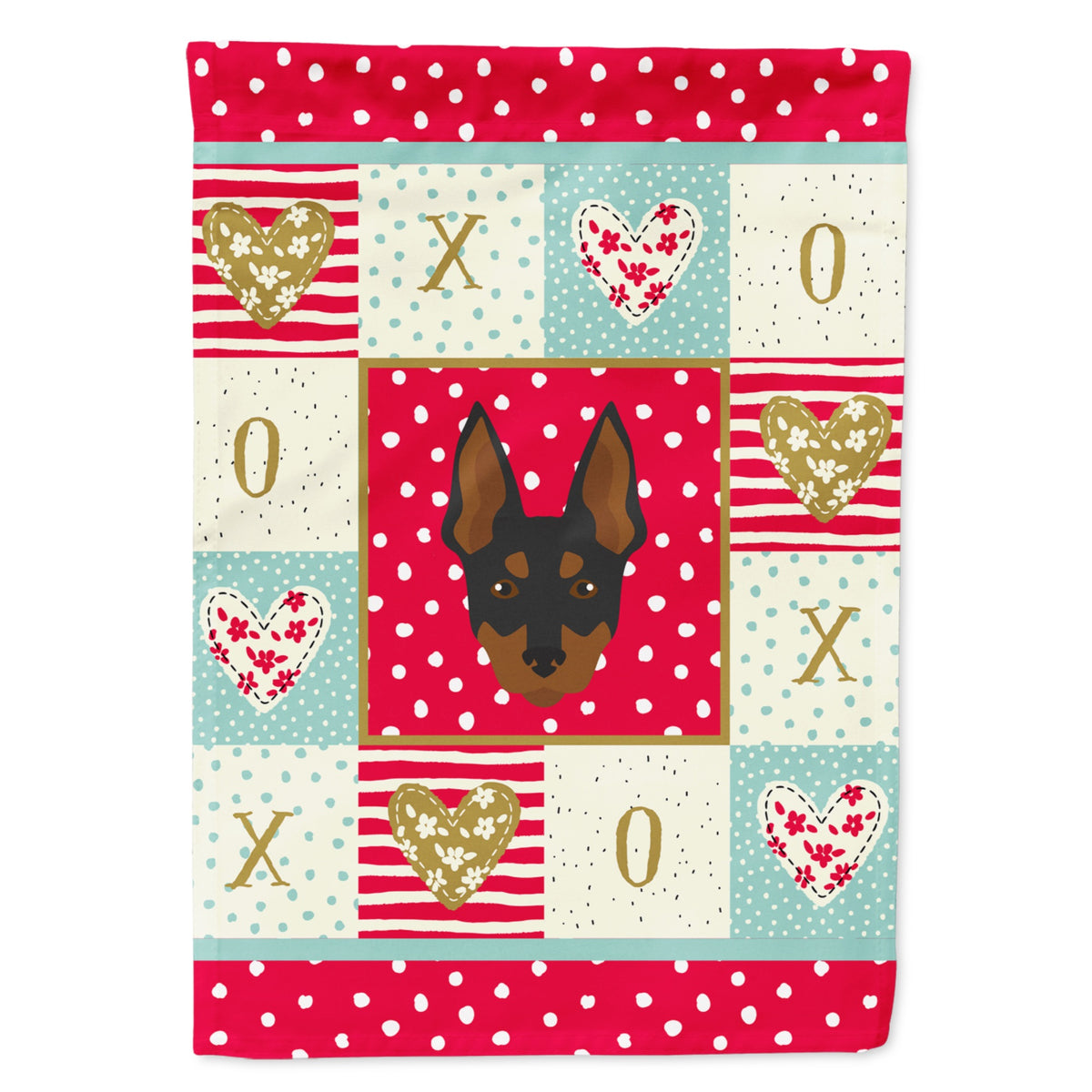 English Toy Terrier Love Flag Garden Size