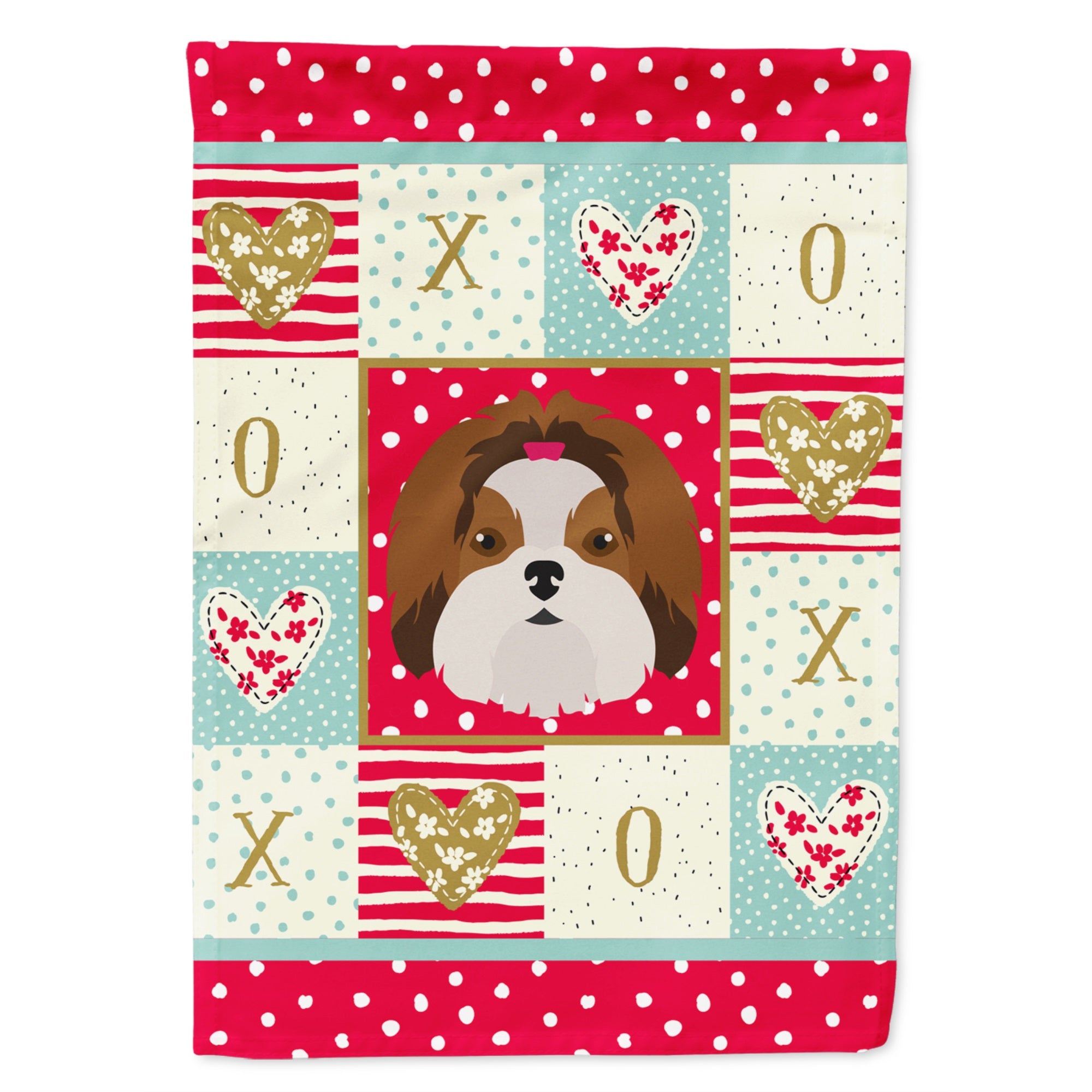 Imperial Shih Tzu Love Flag Garden Size