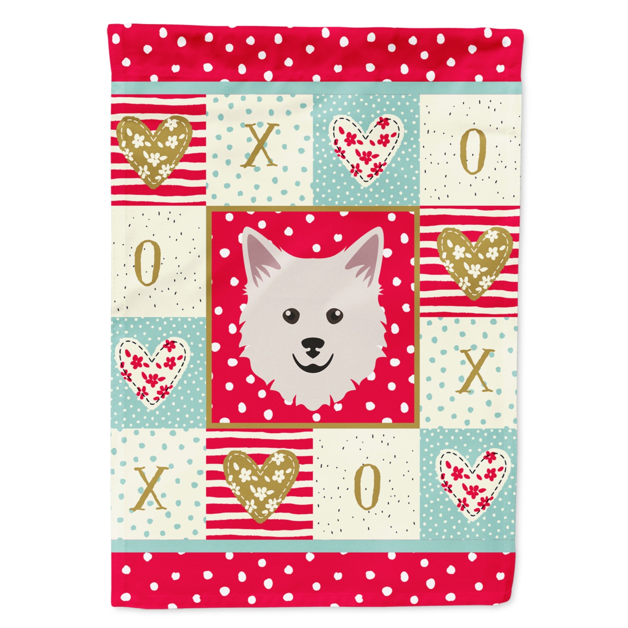 Italian Spitz Love Flag Garden Size