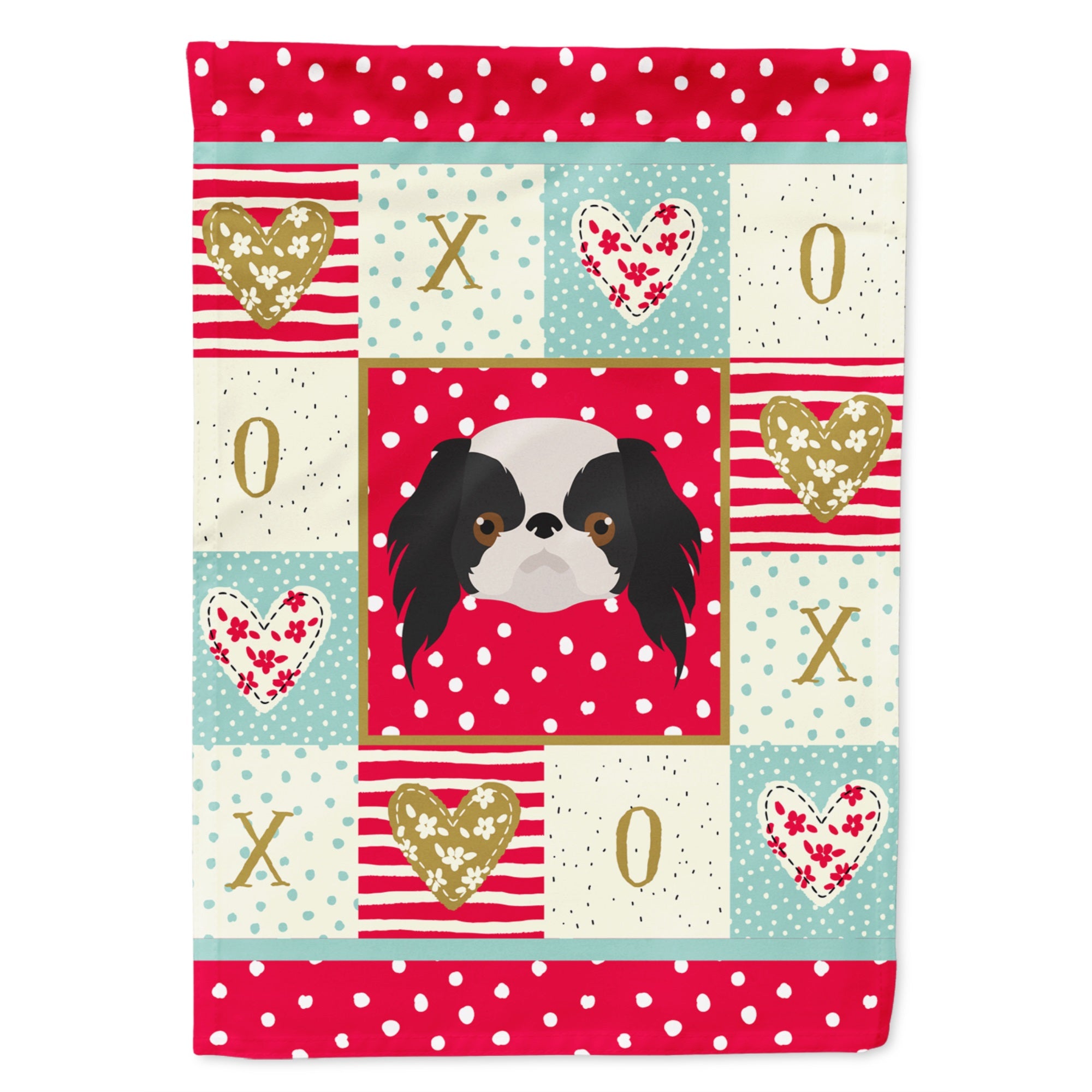 Japanese Chin Love Flag Garden Size