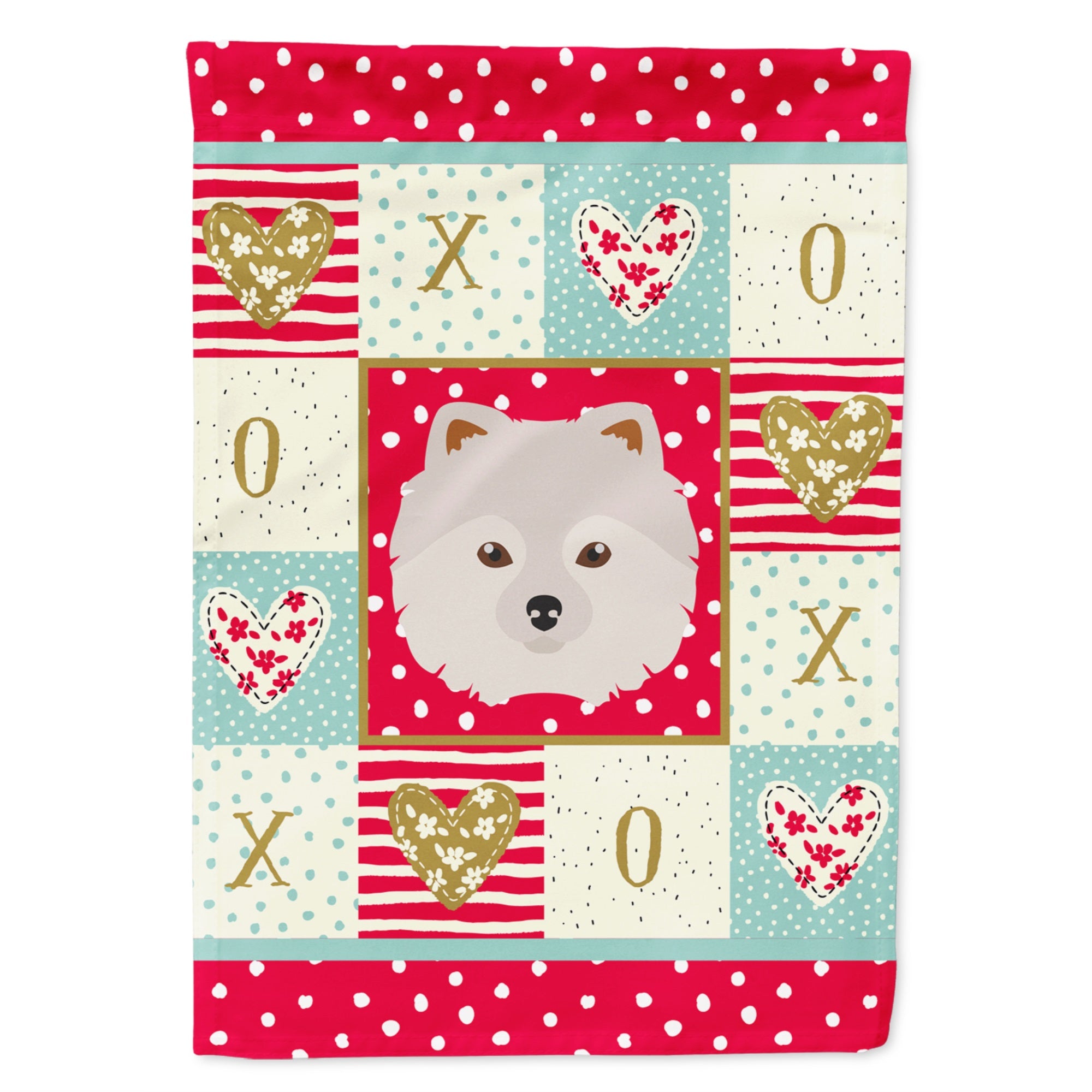 Japanese Spitz Love Flag Garden Size