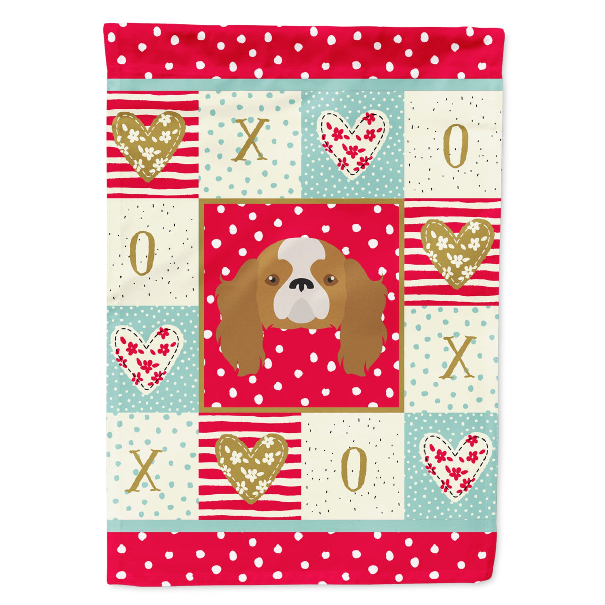 Blenheim Cavalier King Charles Spaniel Love Flag Garden Size