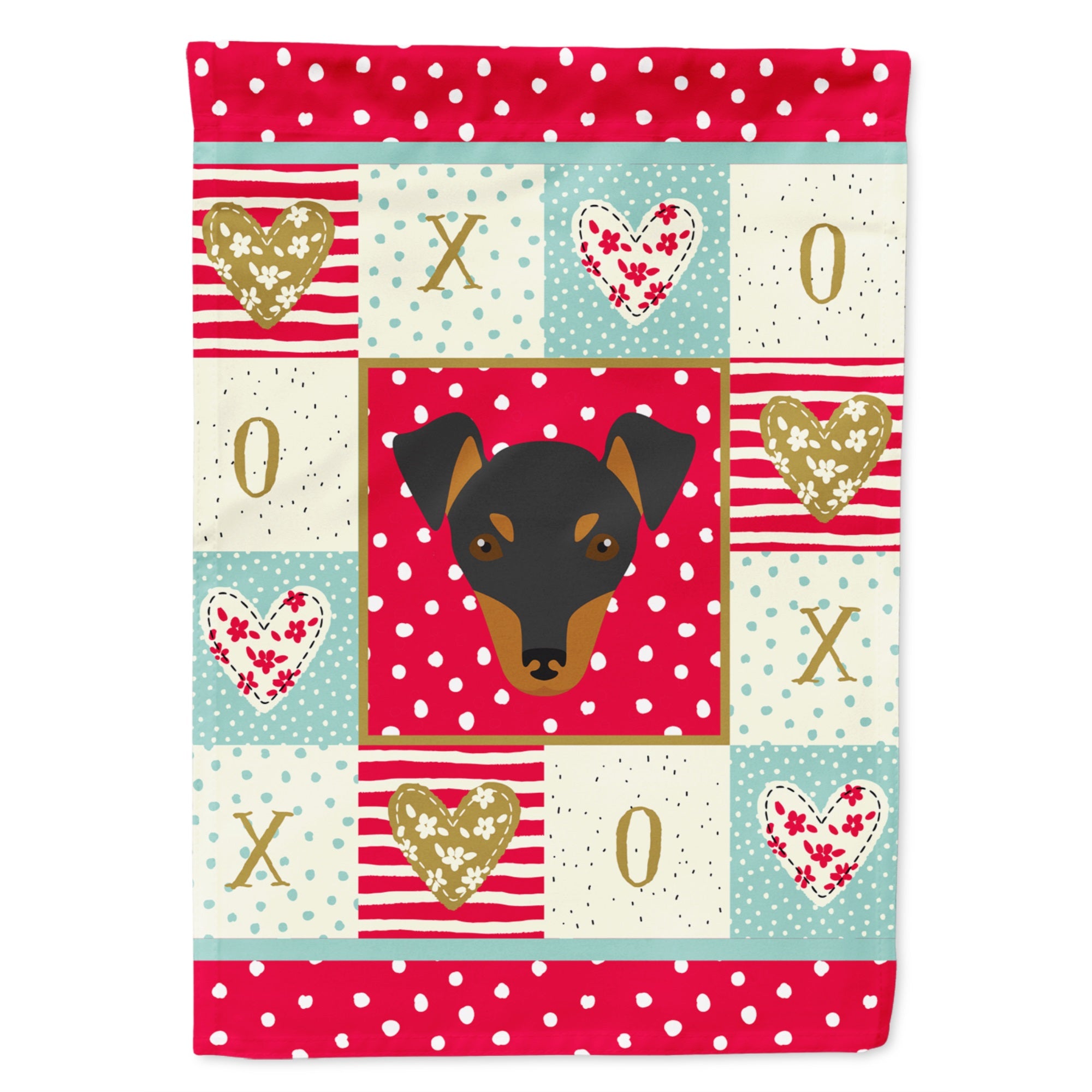 Manchester Toy Terrier Love Flag Garden Size