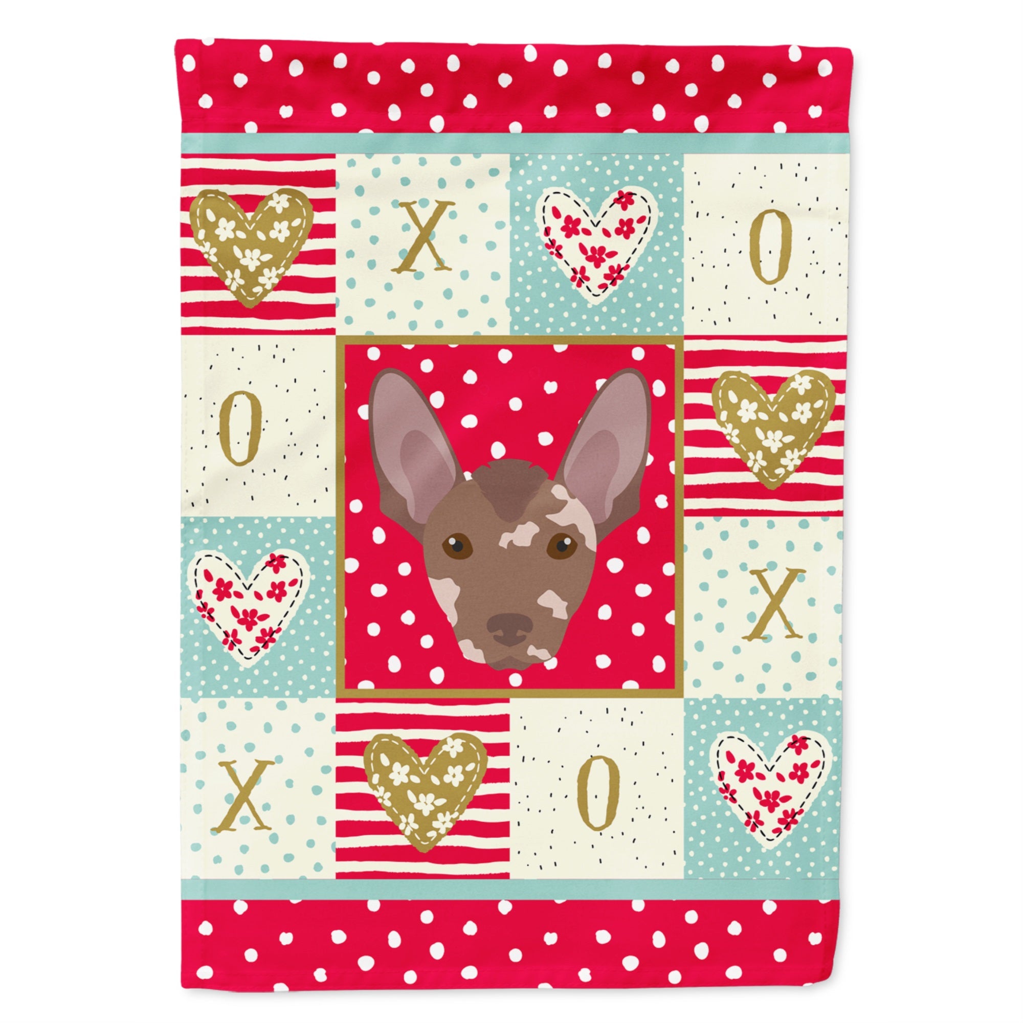 Mexican Hairless Dog Love Flag Garden Size