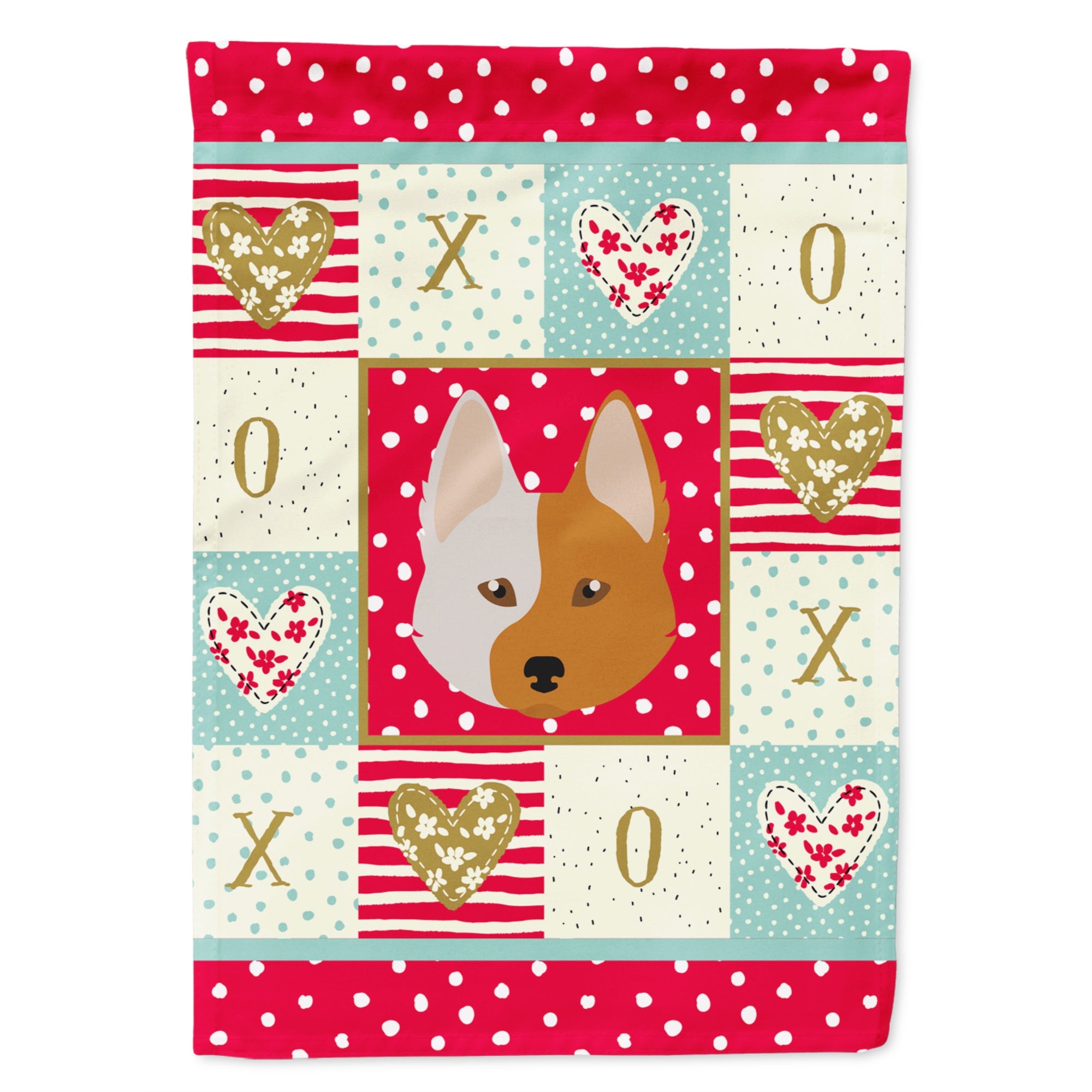 Nordic Spitz Love Flag Garden Size