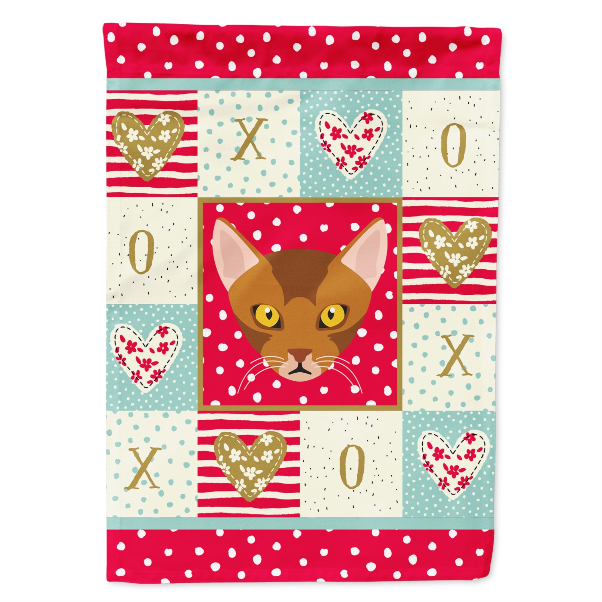 Abyssinian Cat Love Flag Canvas House Size