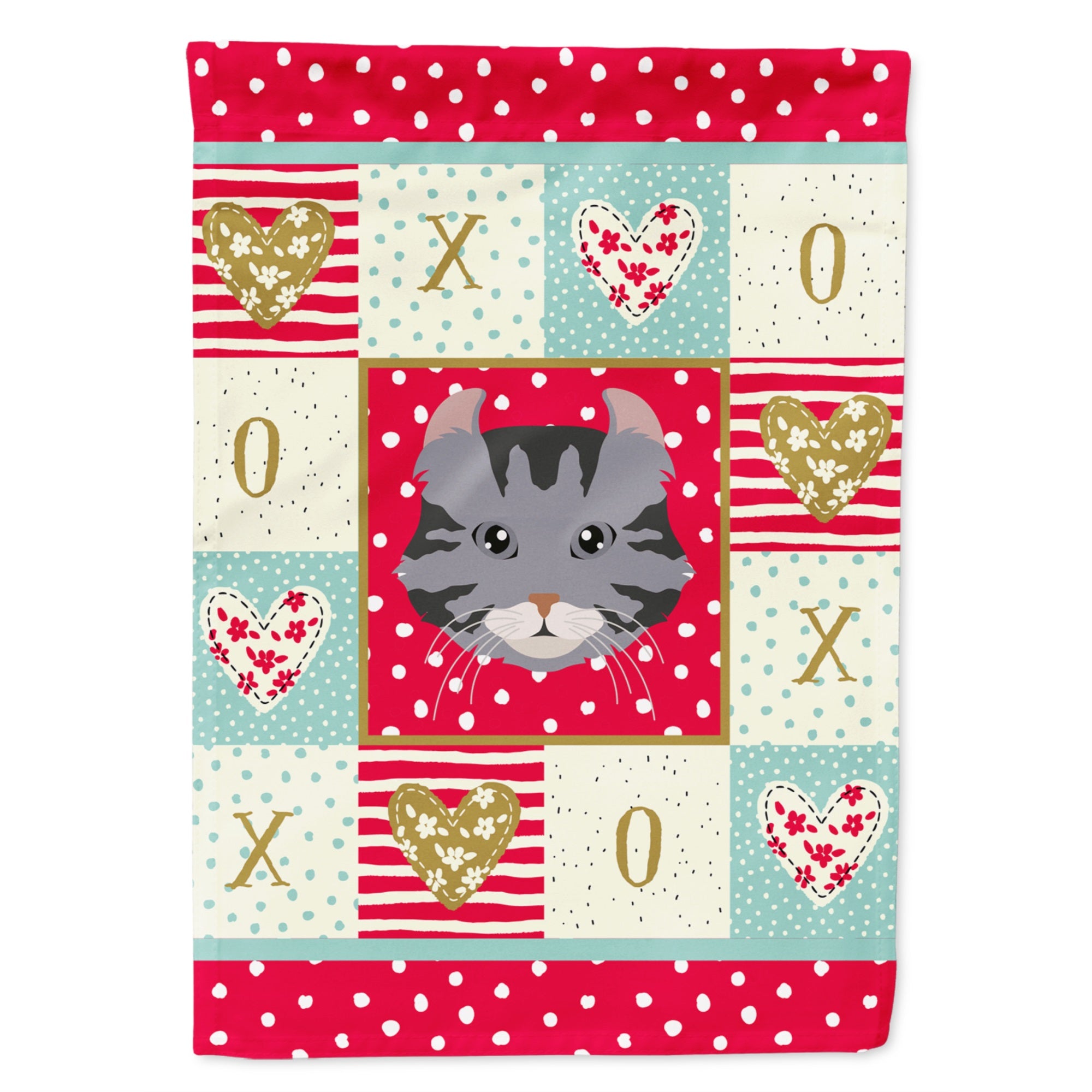 American Curl Cat Love Flag Canvas House Size