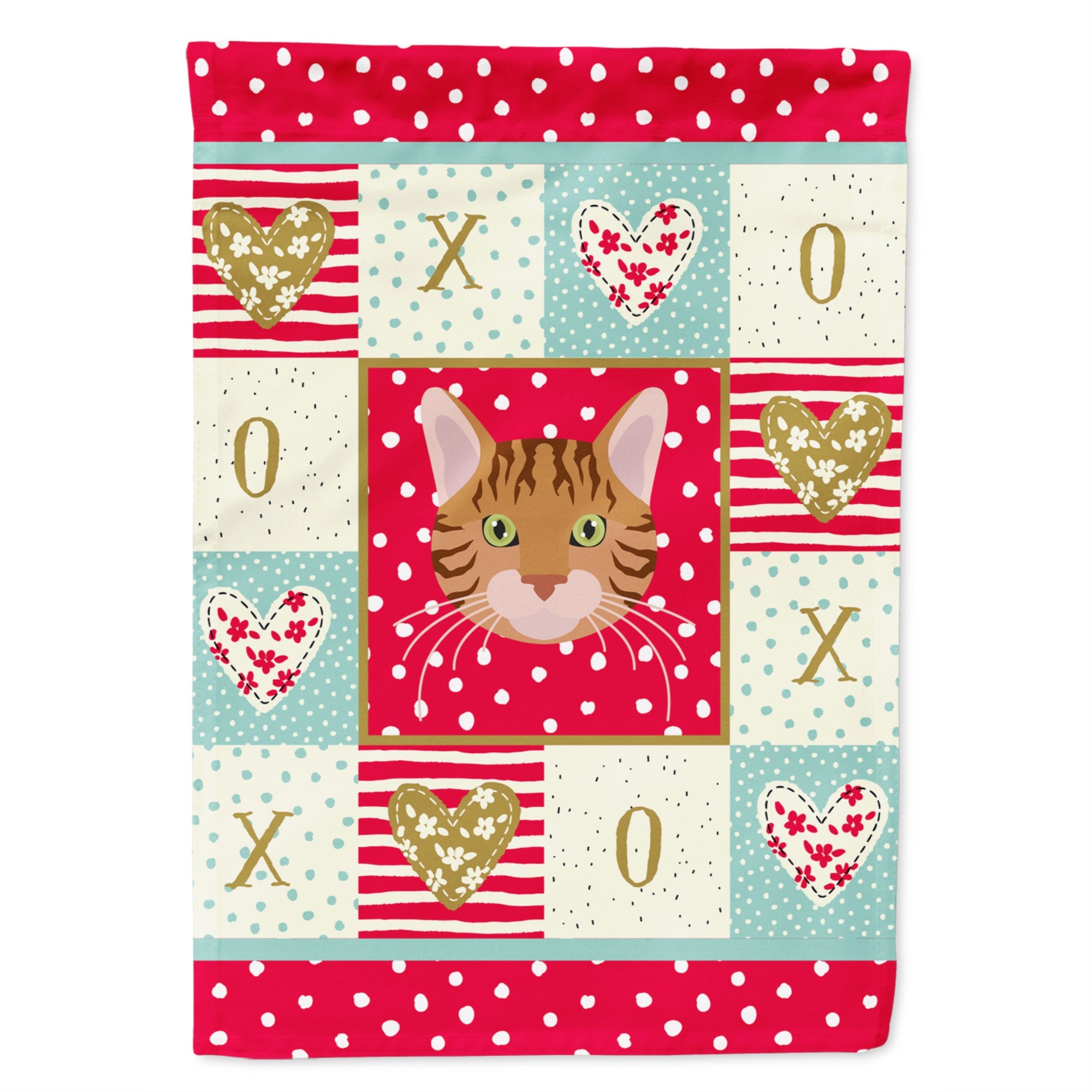 Bengal Cat Love Flag Canvas House Size