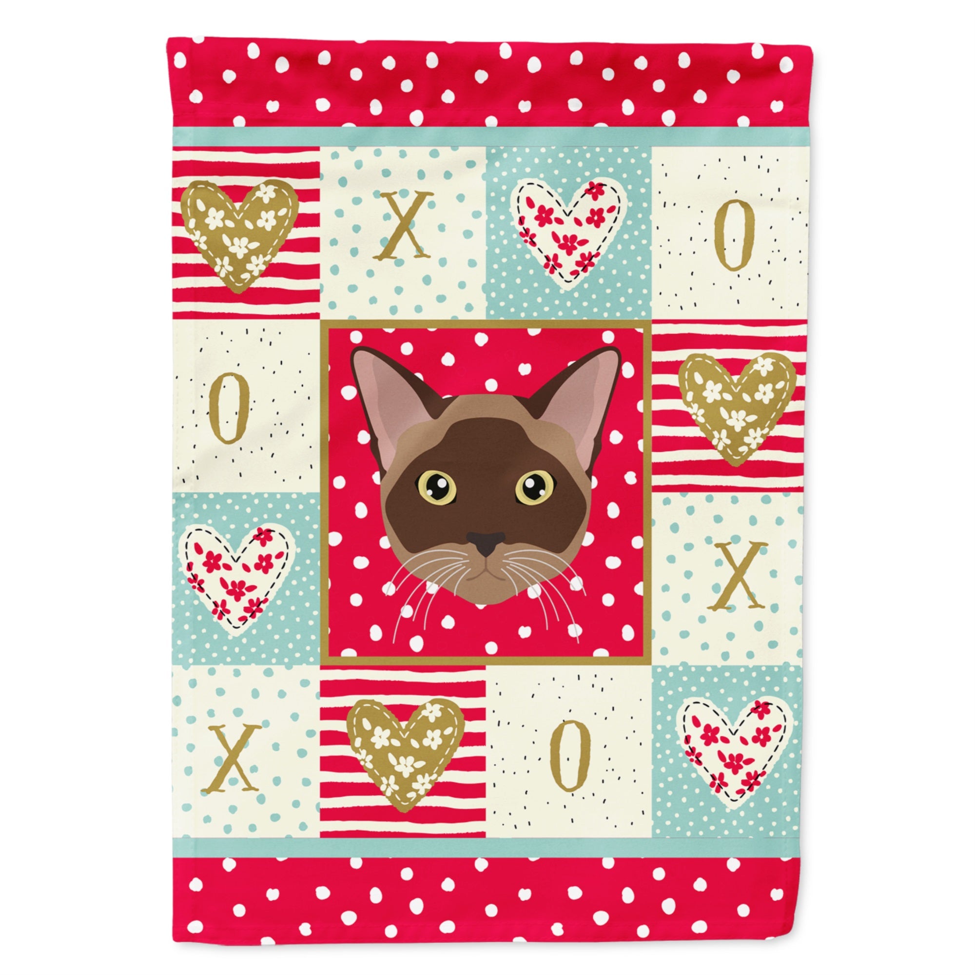 Burmese Cat Love Flag Canvas House Size