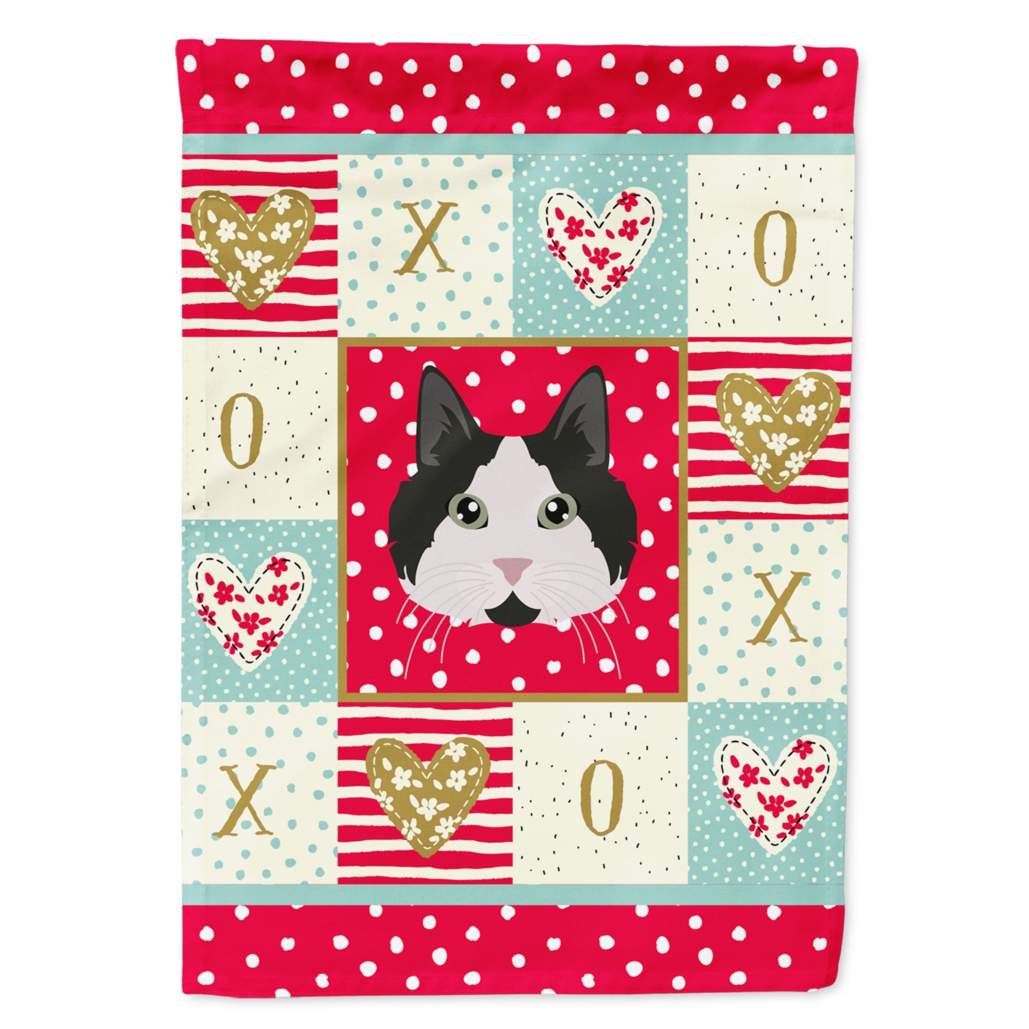 Cymric Cat Love Flag Canvas House Size