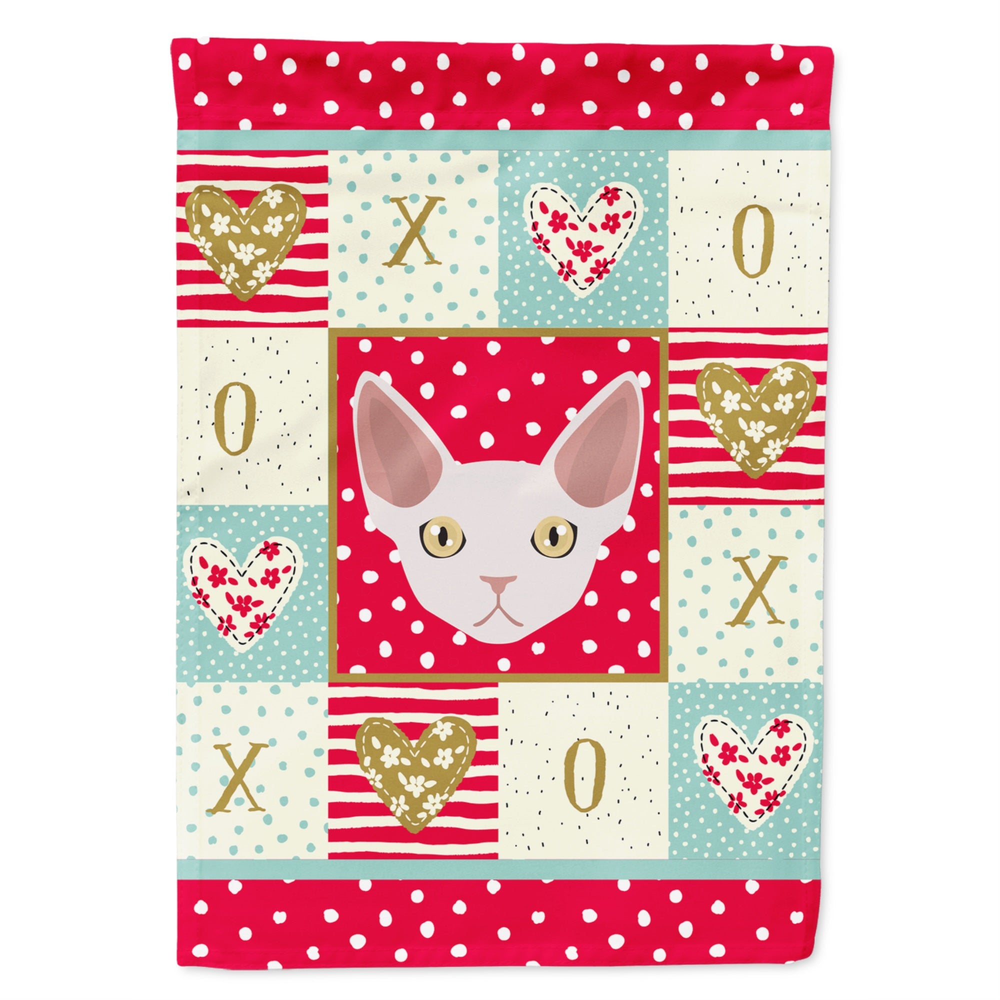 Devon Rex Cat Love Flag Canvas House Size