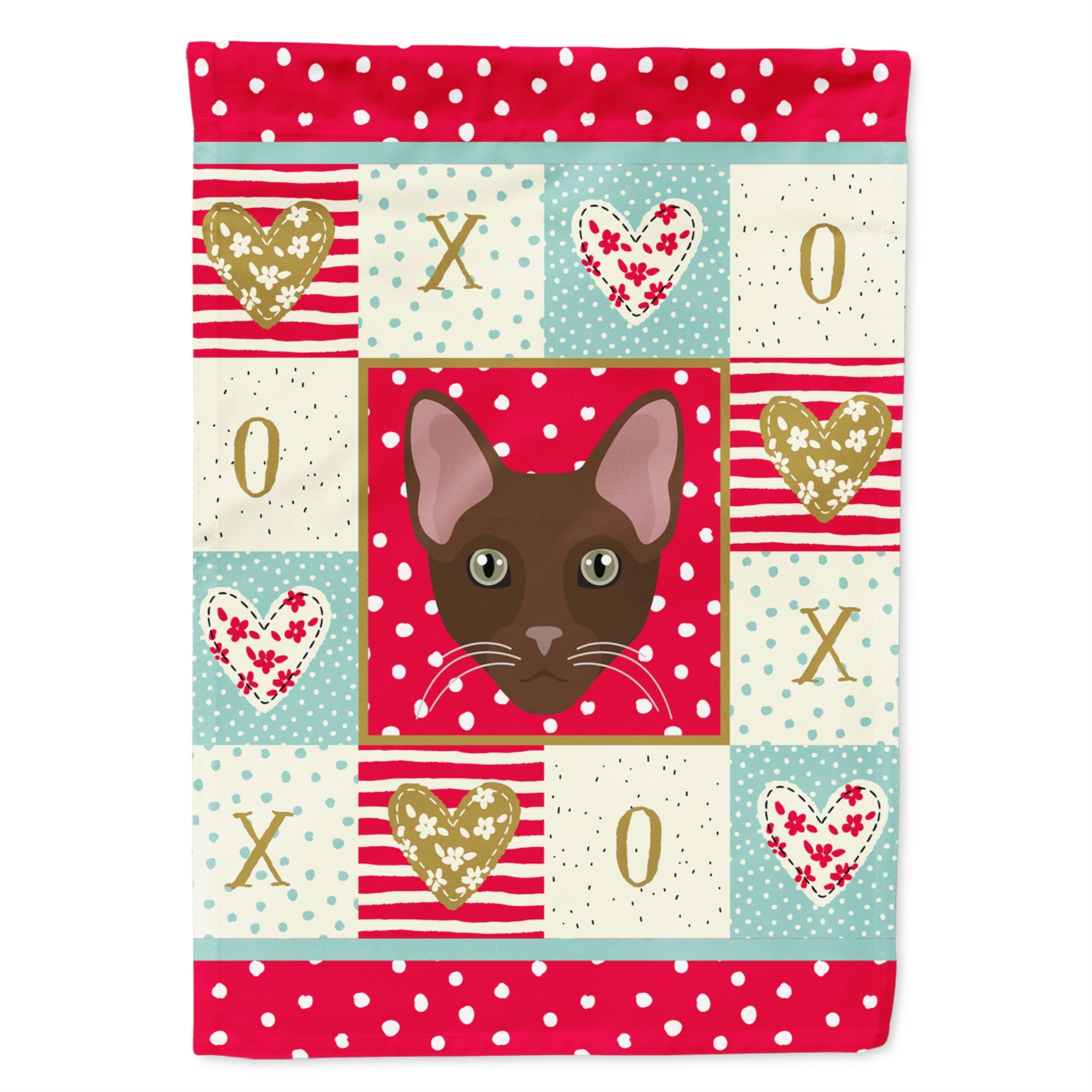 Havana Brown Cat Love Flag Canvas House Size