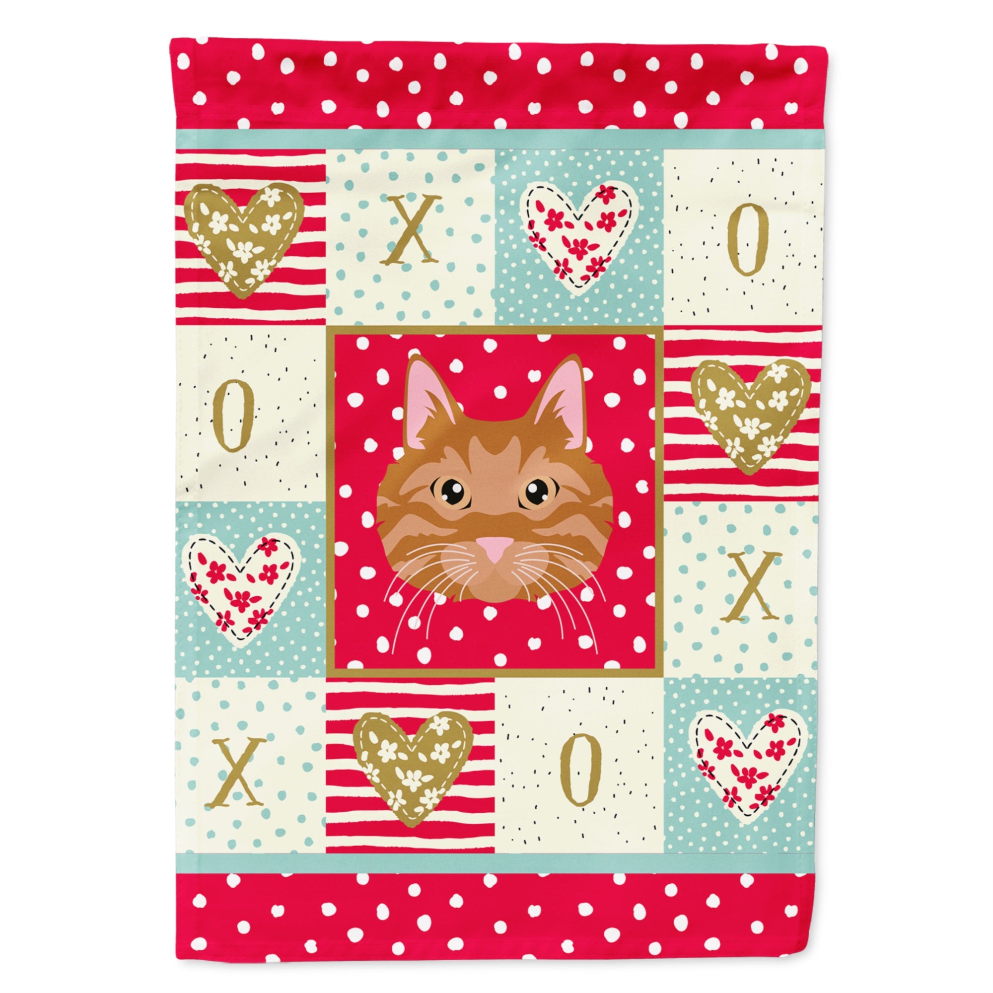 Kurilian Bobtail Cat Love Flag Canvas House Size