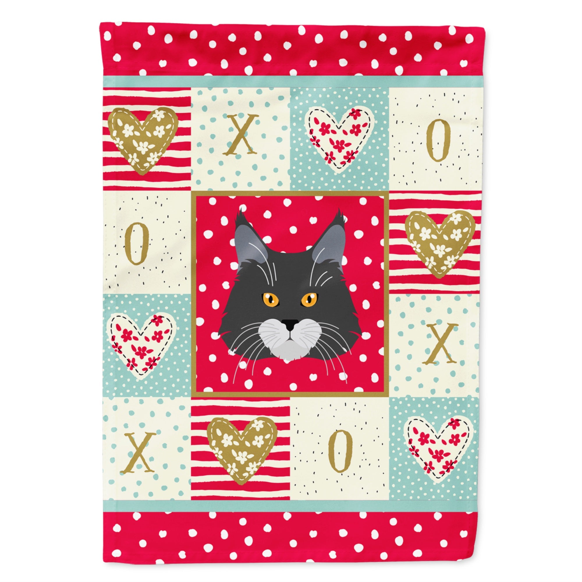 Maine Coon Cat Love Flag Canvas House Size