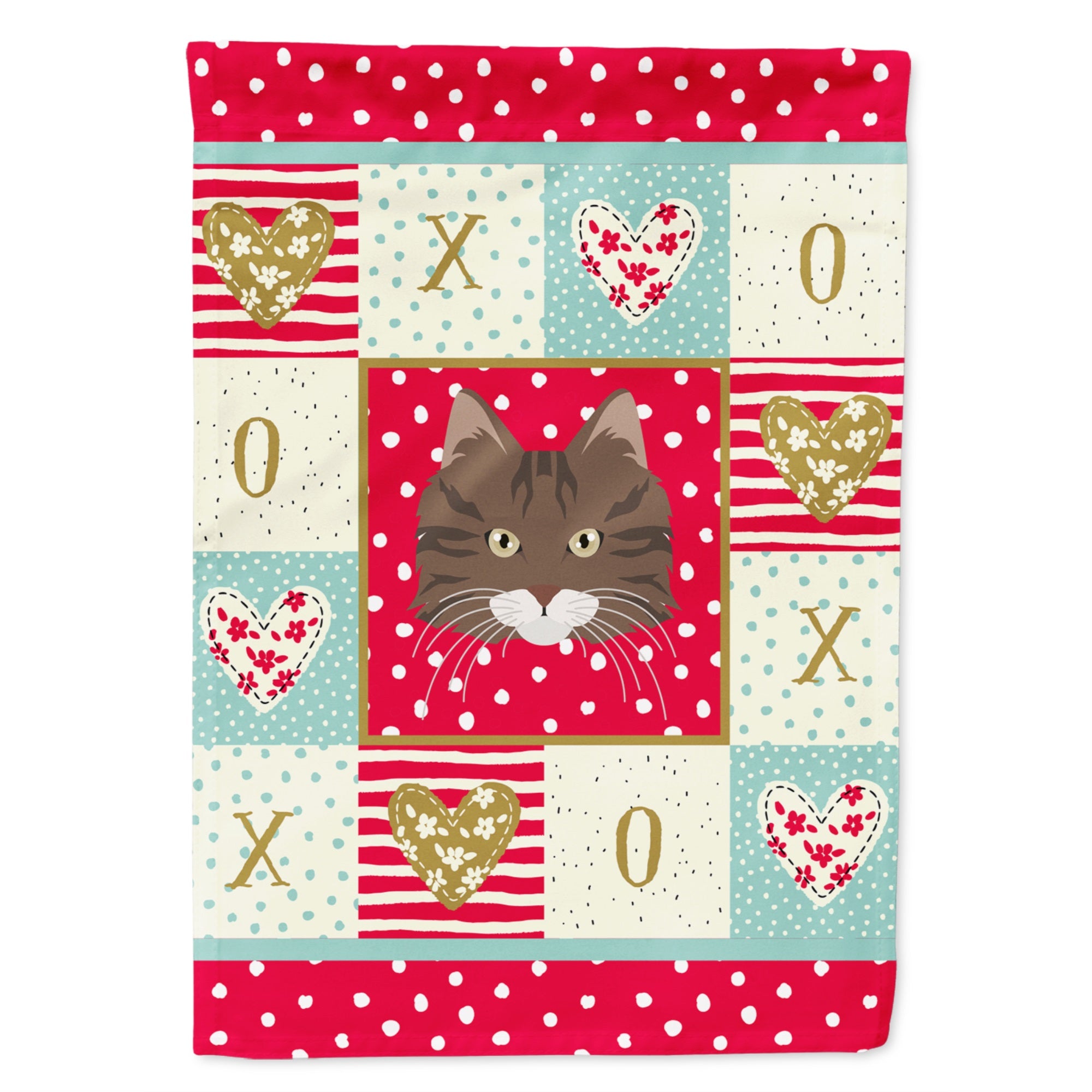 Norwegian Forest Cat Love Flag Canvas House Size