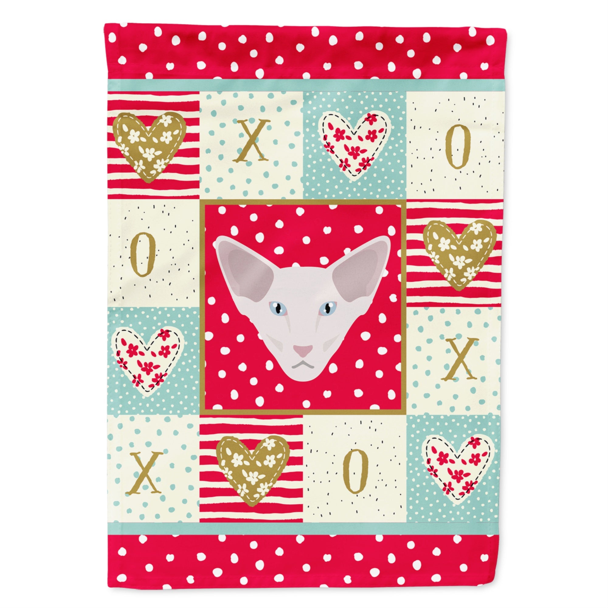Oriental Longhair Cat Love Flag Canvas House Size