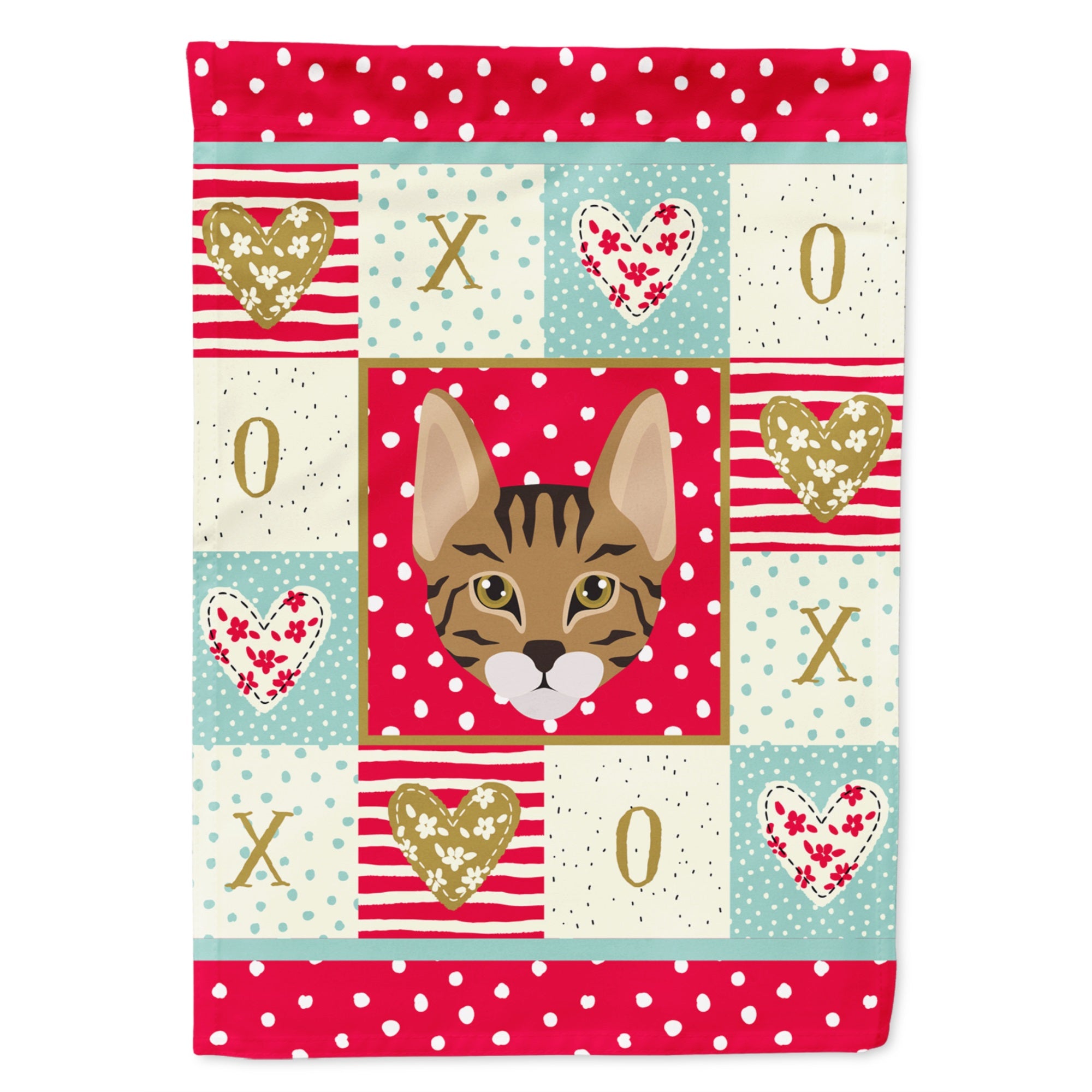 Savannah Cat Love Flag Canvas House Size