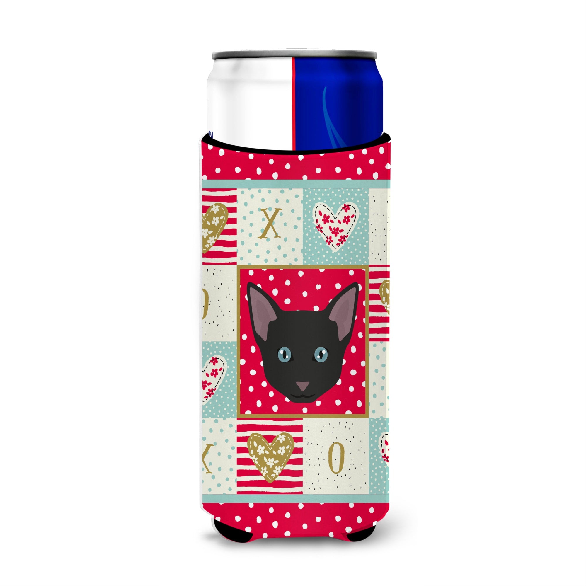 Russian White Black Cat Love Ultra Hugger For Slim Cans