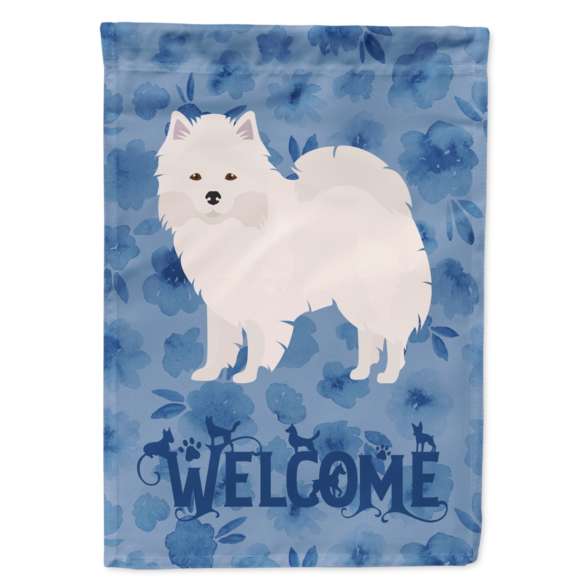 American Eskimo Welcome Flag Garden Size