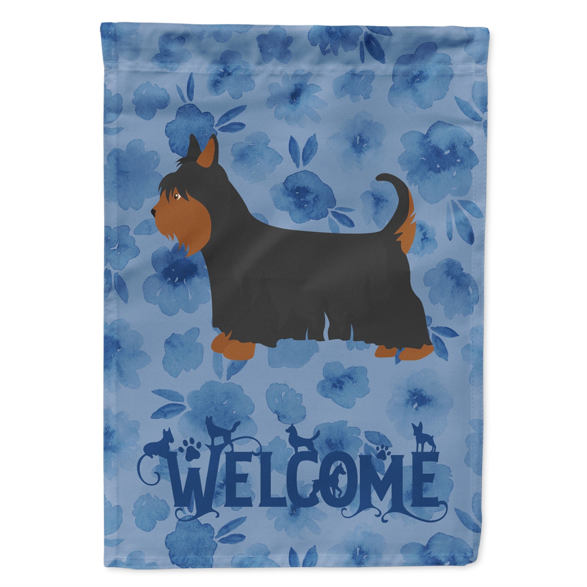 Australian Silky Terrier Welcome Flag Garden Size