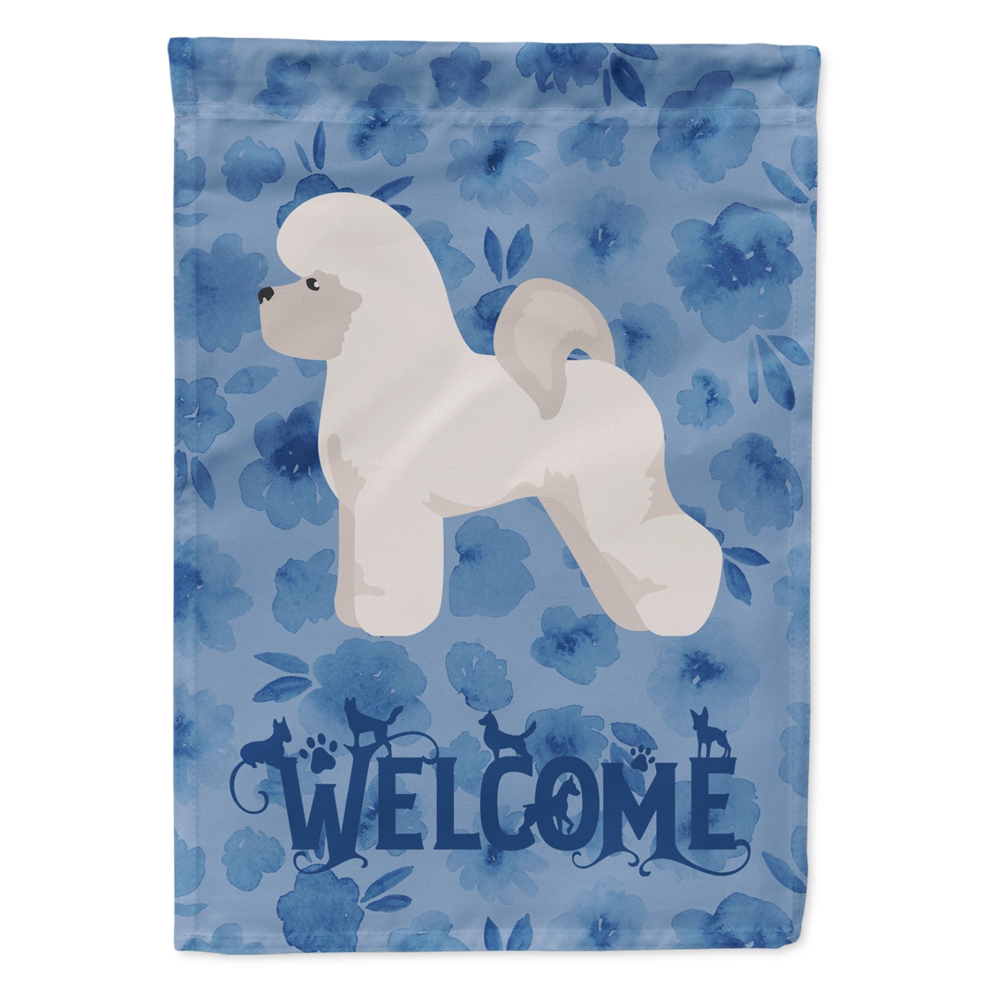 Bichon Fris Welcome Flag Garden Size