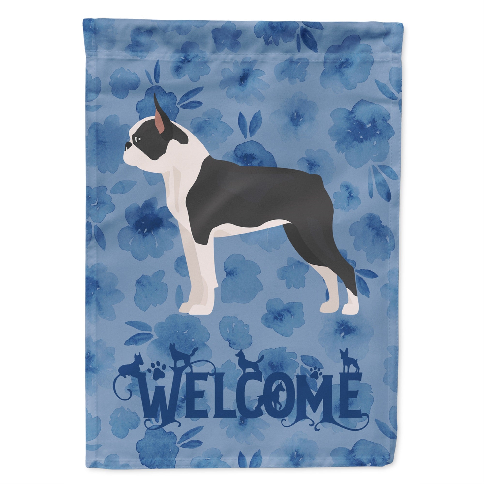 Boston Terrier Welcome Flag Garden Size