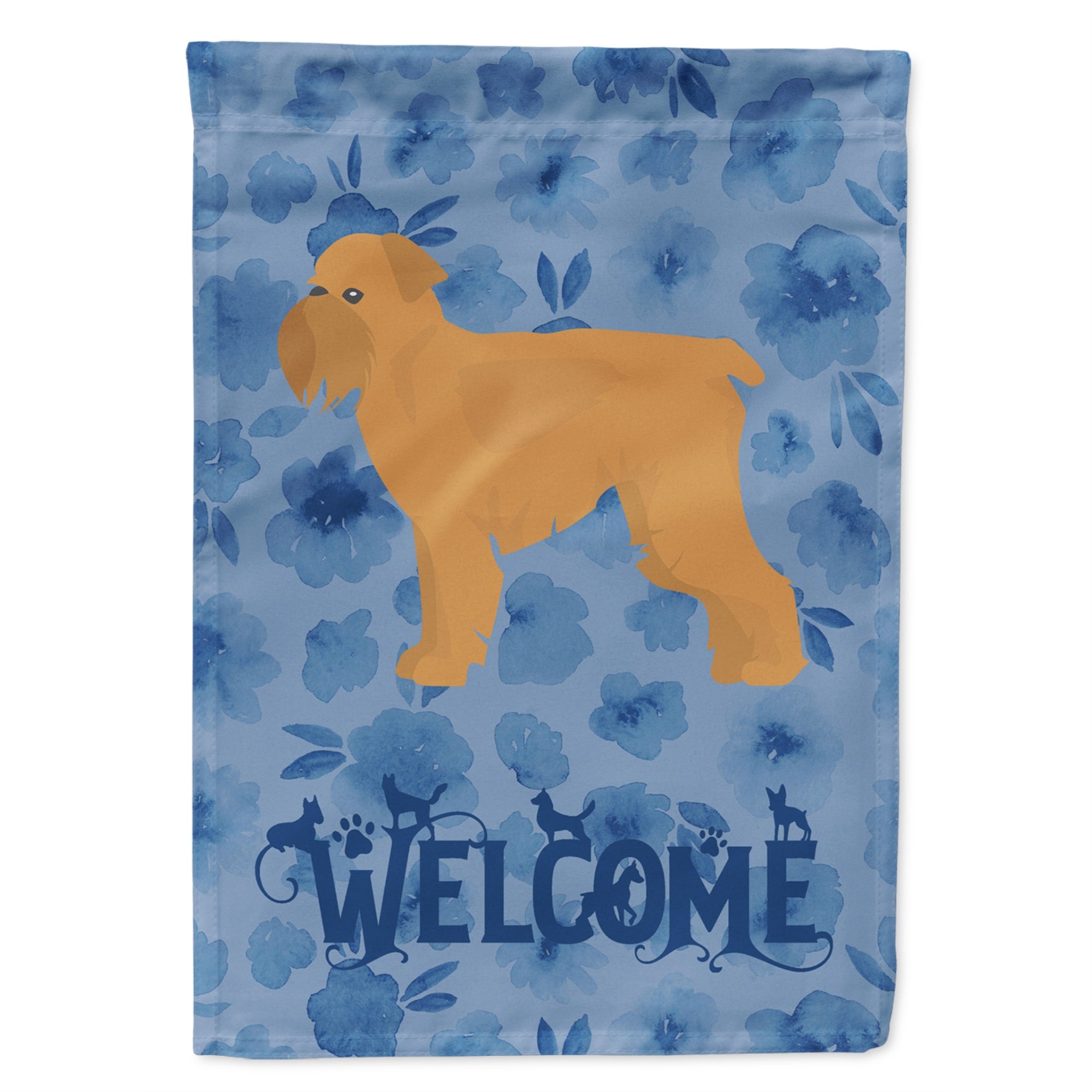 Brussels Griffon Welcome Flag Garden Size