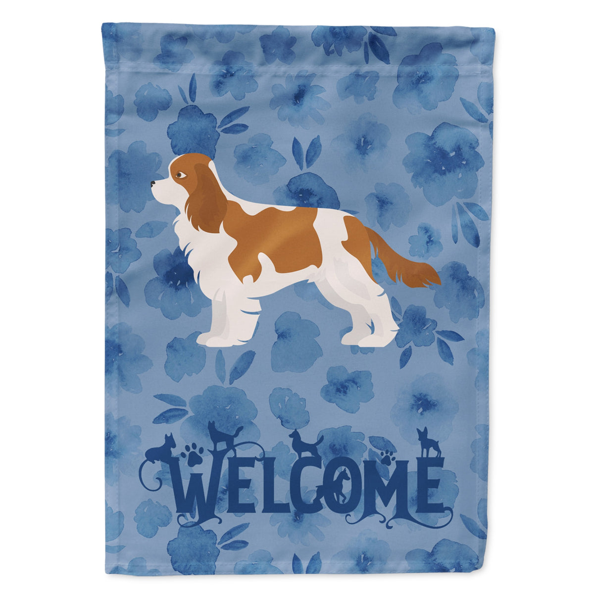 Blenheim Cavalier Spaniel Welcome Flag Garden Size