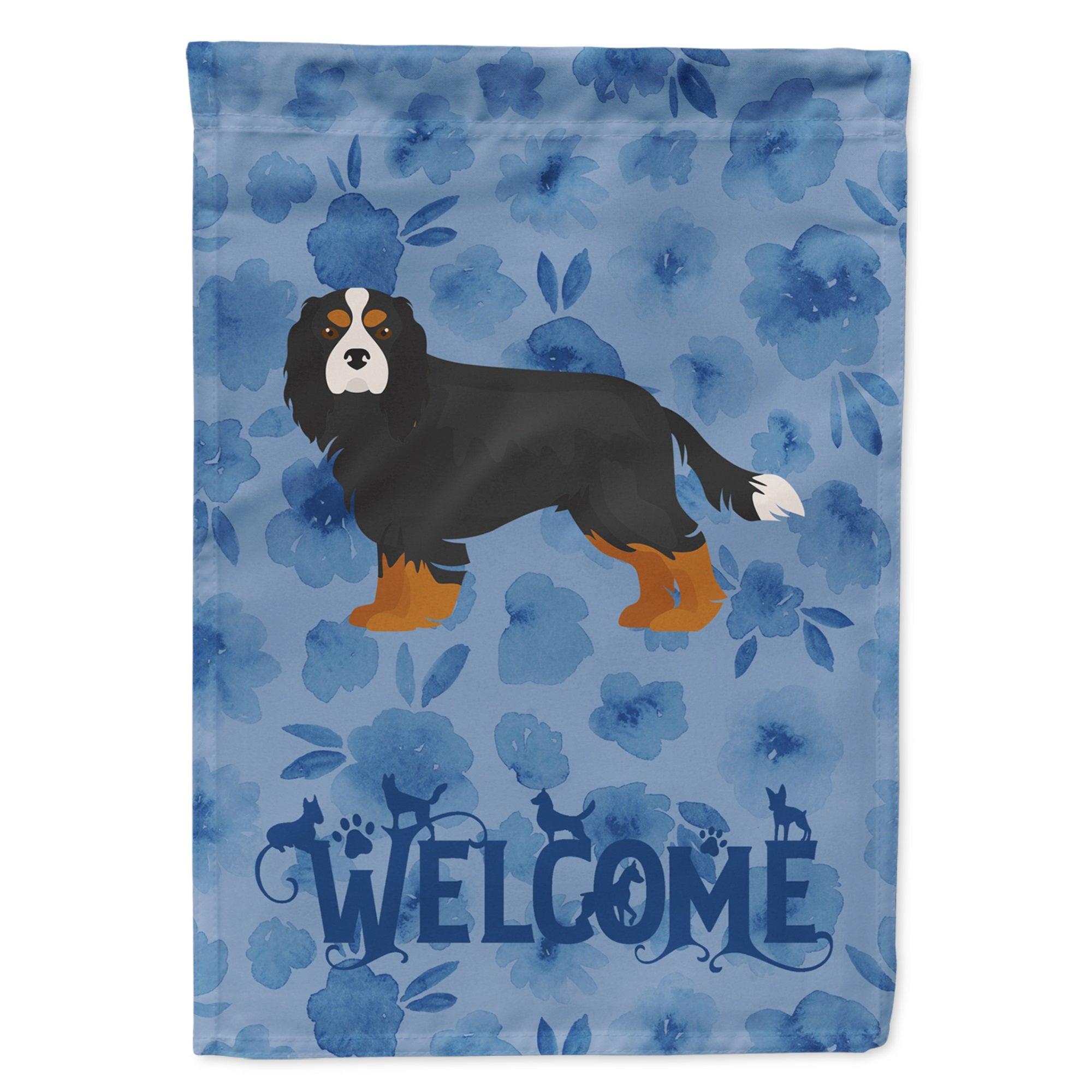 Cavalier King Charles Spaniel Welcome Flag Garden Size