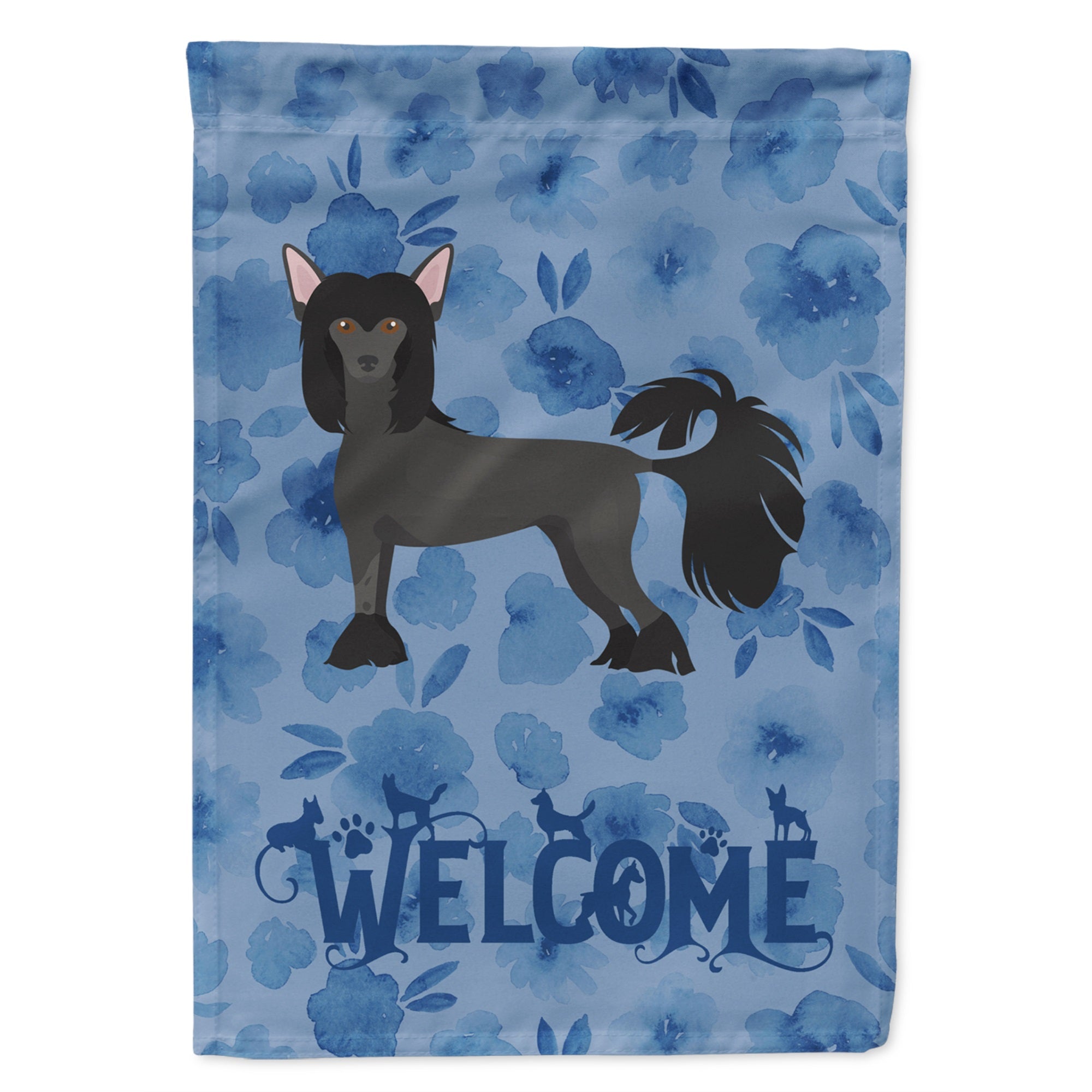 Chinese Crested #1 Welcome Flag Garden Size